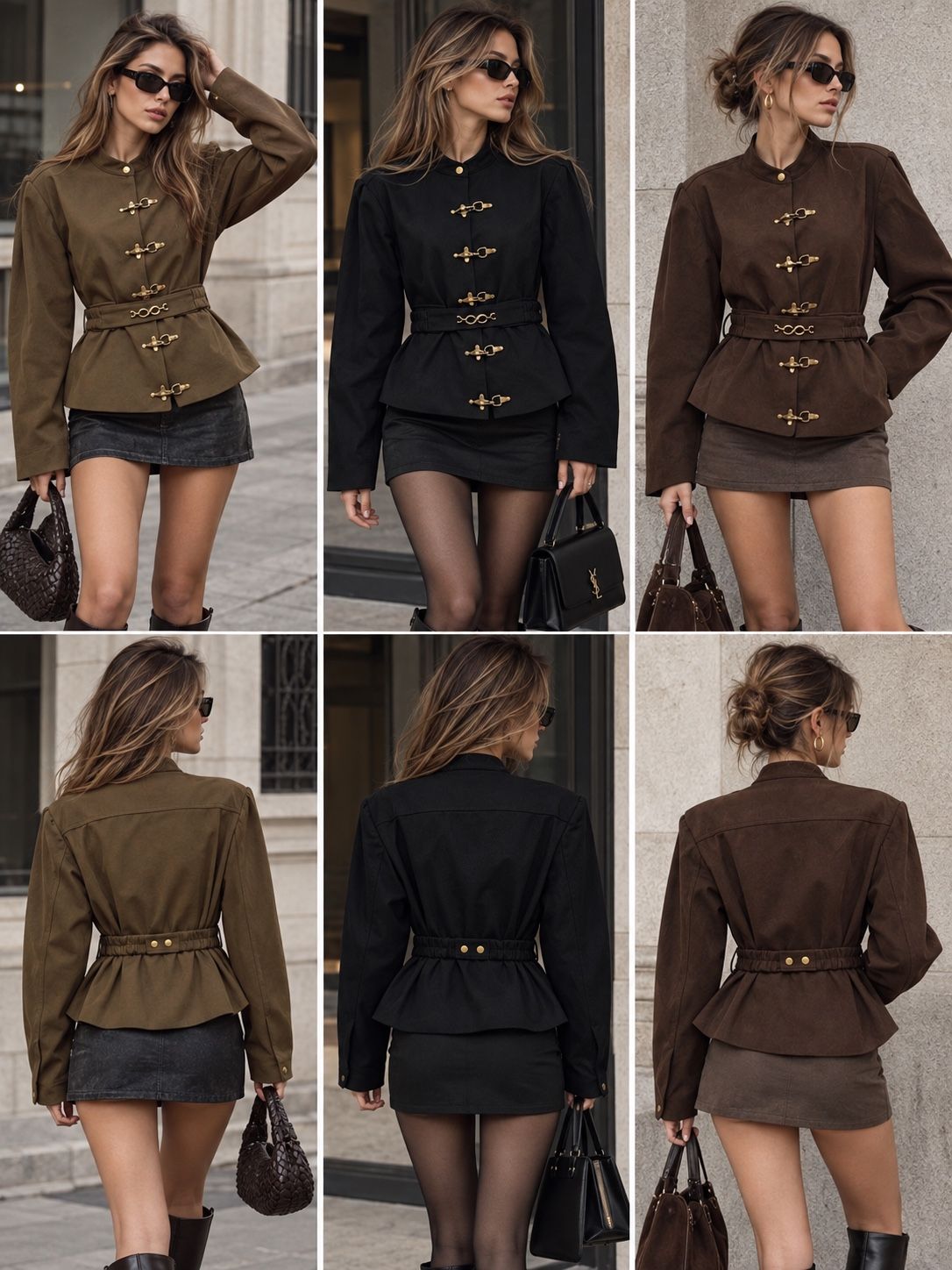 Figurbetonte Jacke mit Stehkragen
