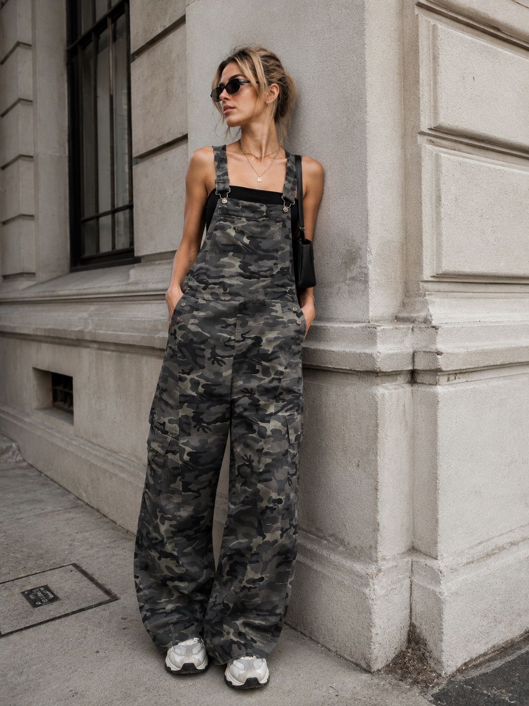 Jeans-Overall mit Camouflage