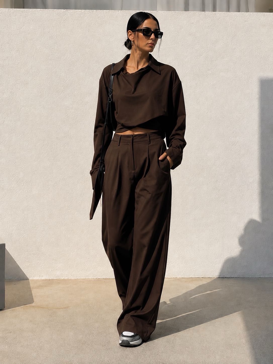 Oversize-Set mit Hemdkragen