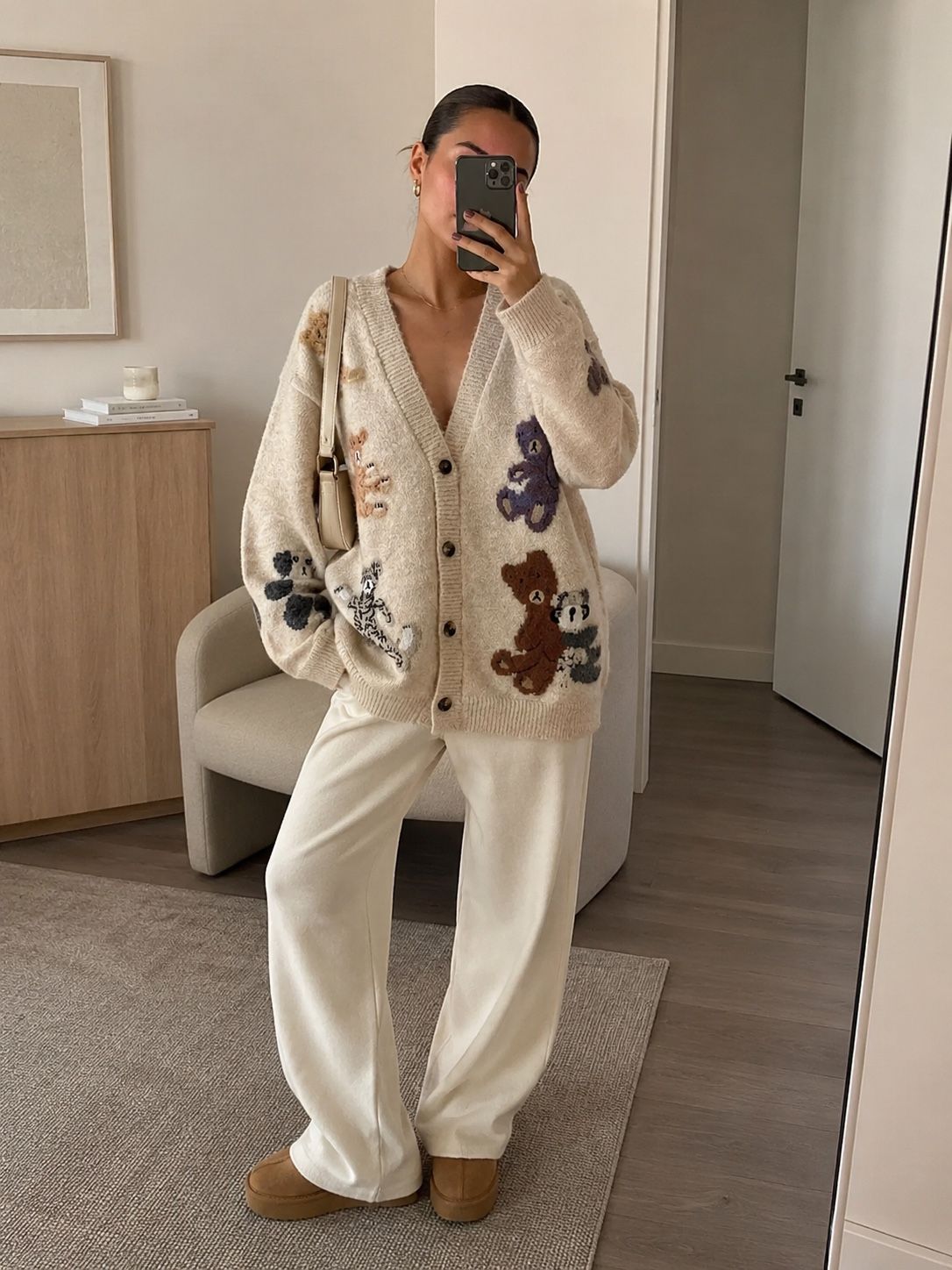 Oversize-Cardigan mit Muster