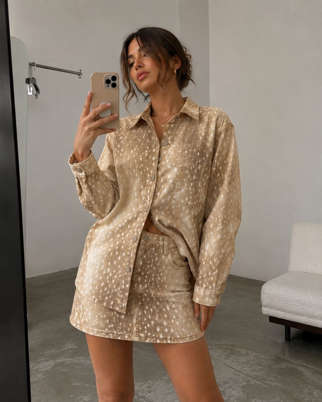 Entspanntes Hemd-Set — Oversized Mini