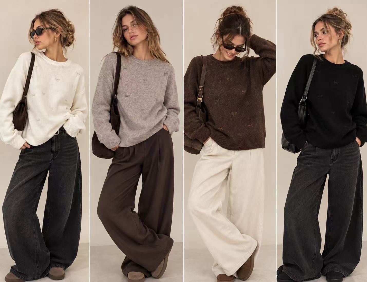 Lockerer Pullover mit Stickerei