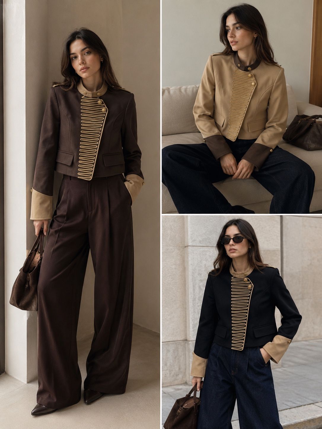 Kurze Jacke mit Stehkragen