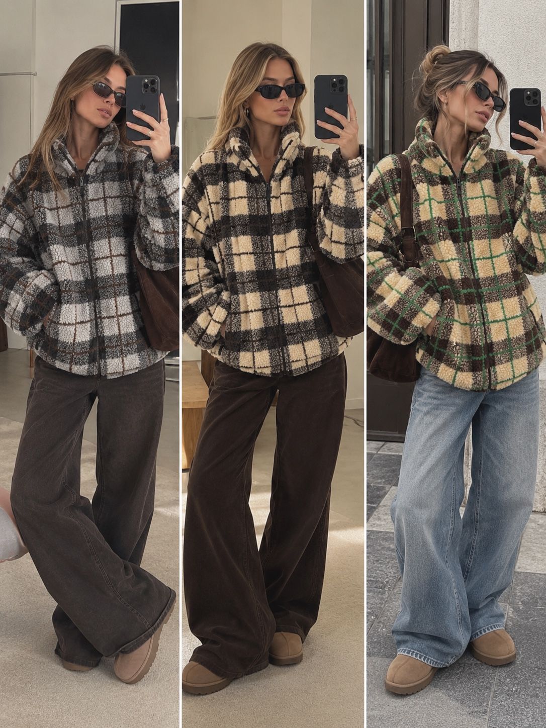 Oversized Karo-Jacke