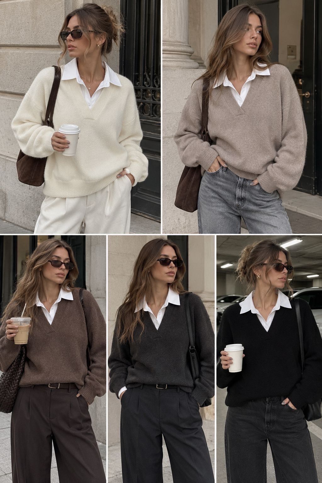 Lockerer V‑Neck Pullover