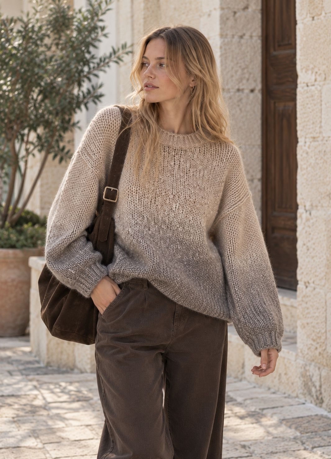 Oversize Pullover mit Ballonärmeln