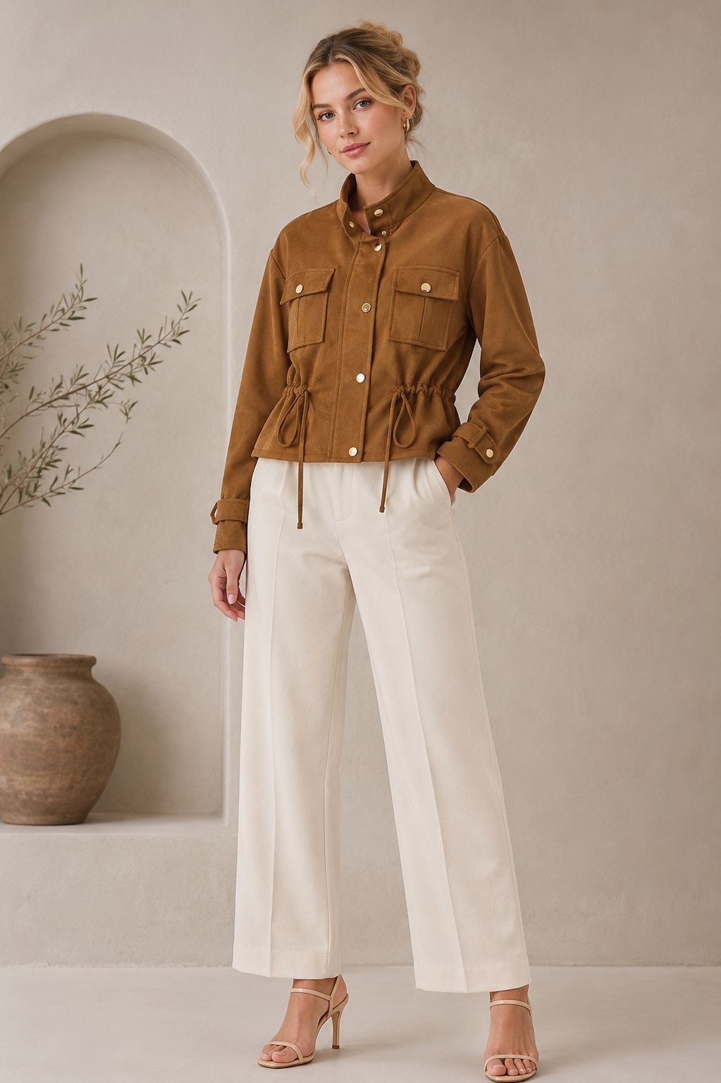 Maßgeschneiderte Jacke mit Halbkragen
