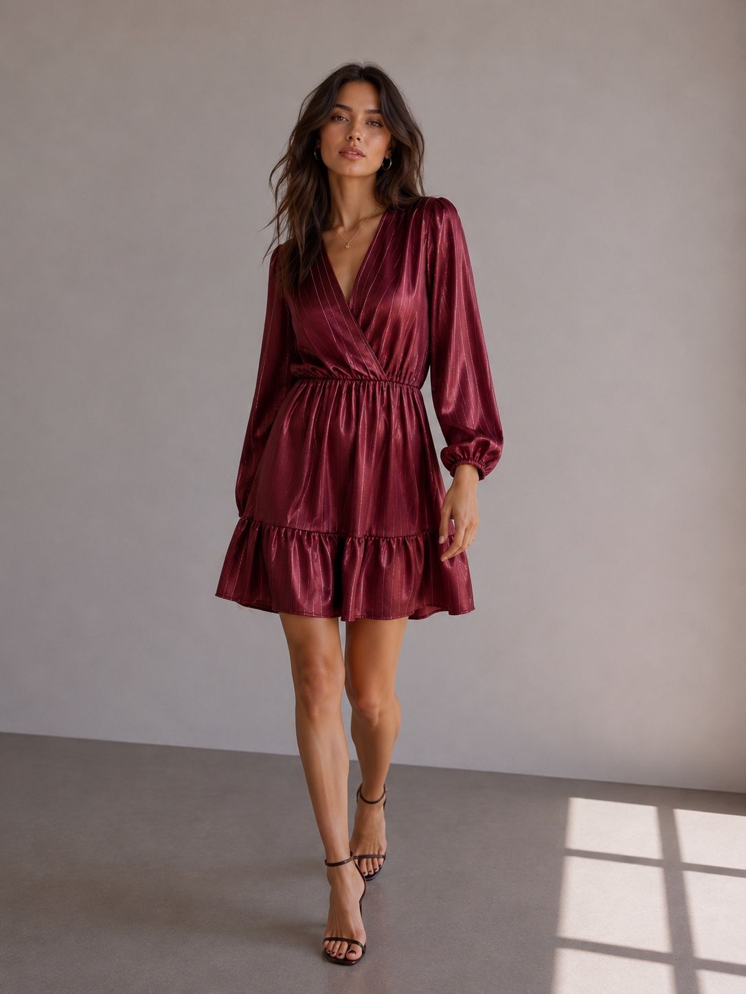 A-Linien Kleid mit Rüsche