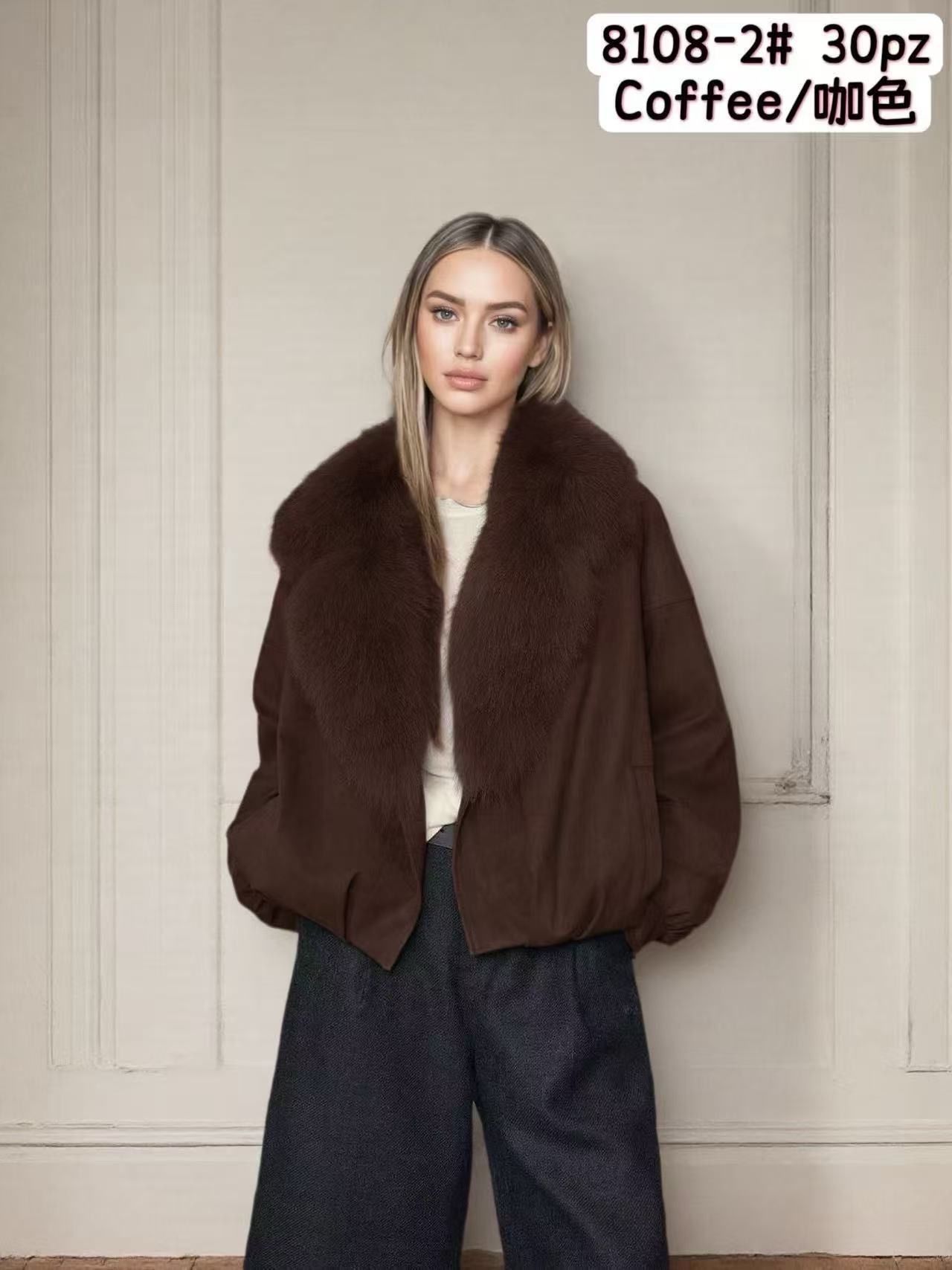 Lässige Jacke mit Kunstpelzkragen