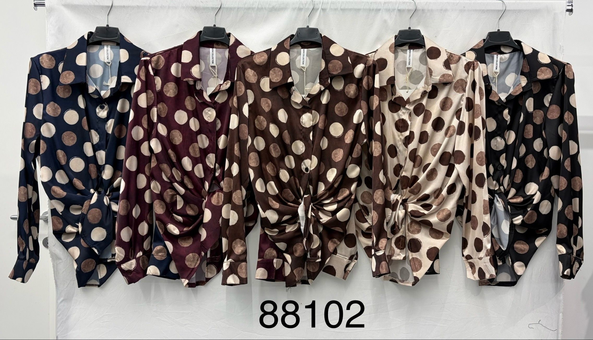Satinbluse mit Raffung