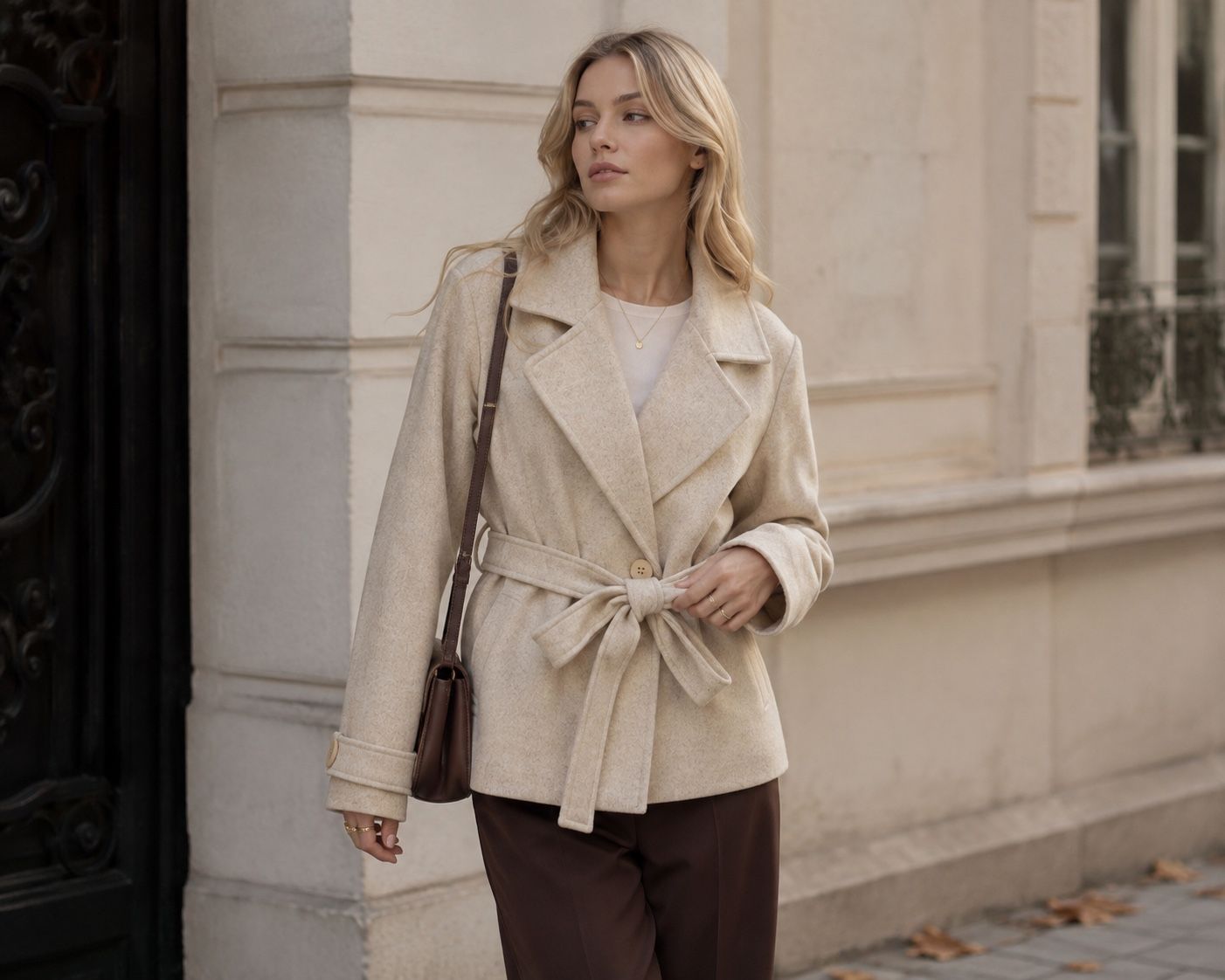 Kurze Jacke mit Gürtel