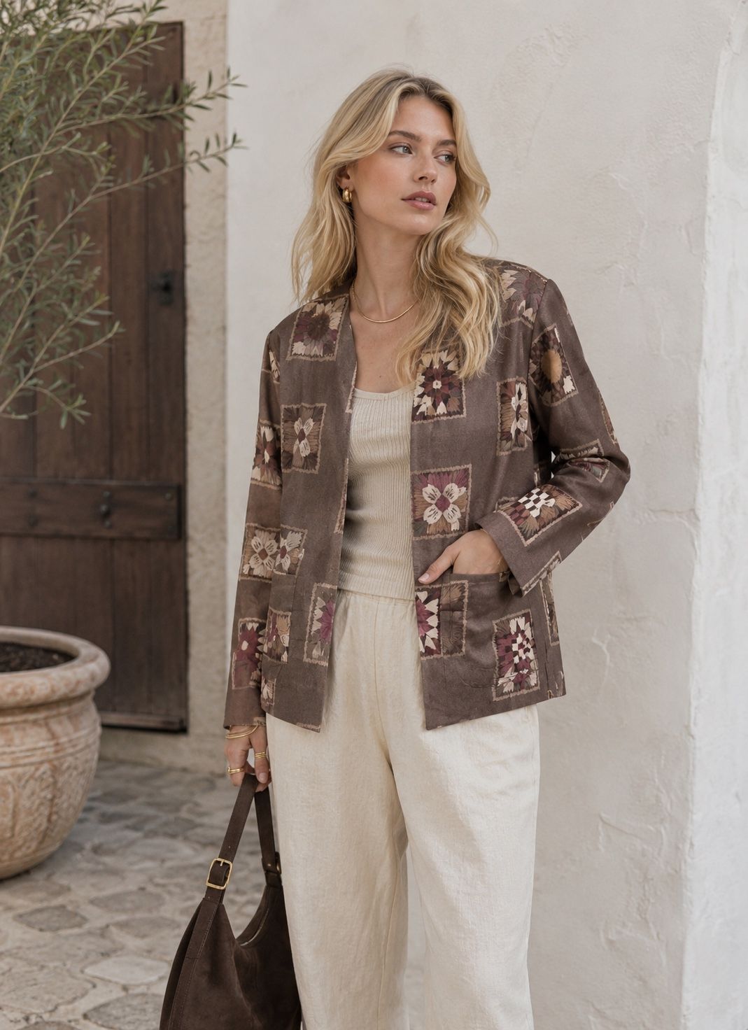 Kurze Patchwork-Jacke