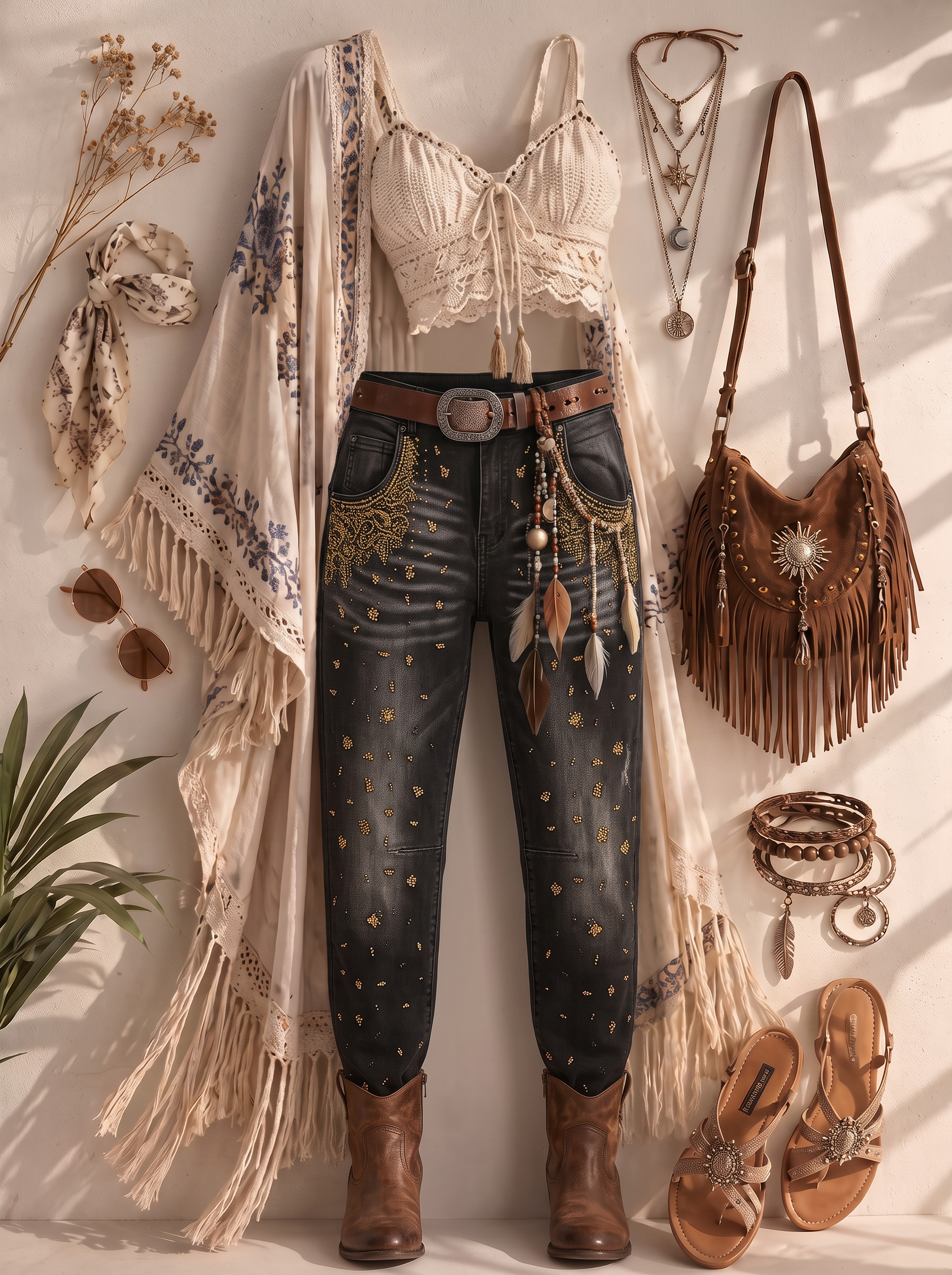Skinny-Jeans mit Nieten