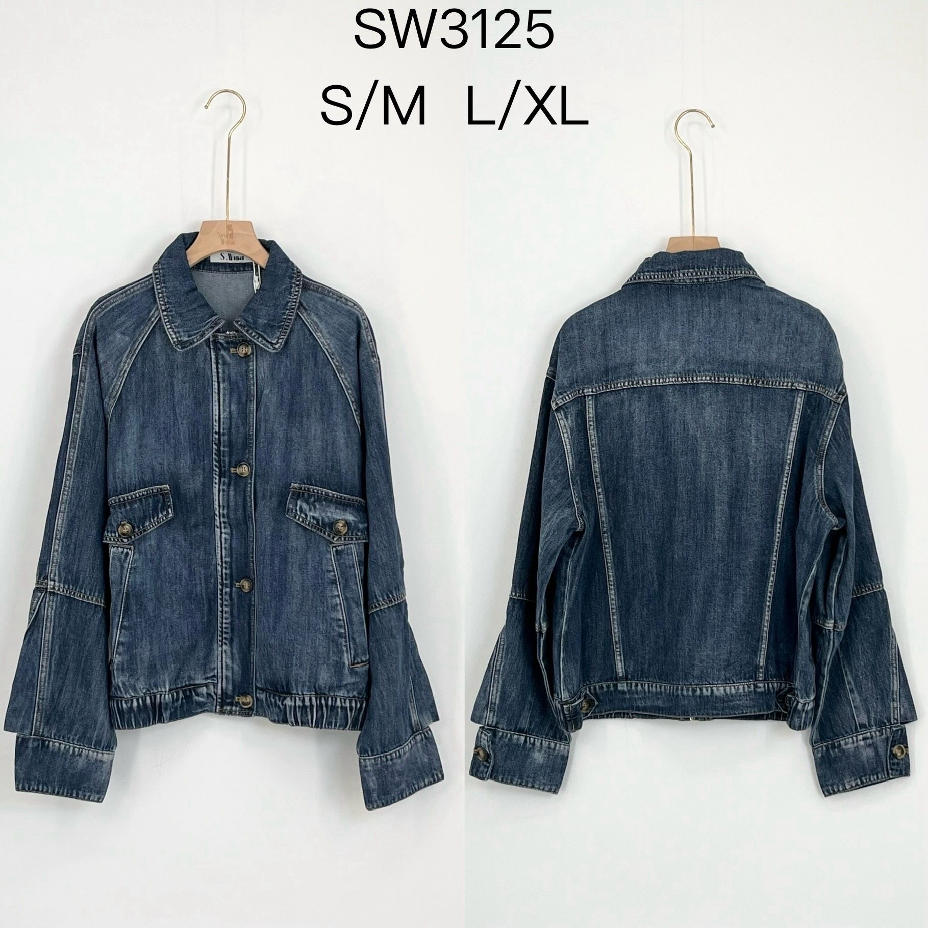 Lässige Jeansjacke bis zur Hüfte
