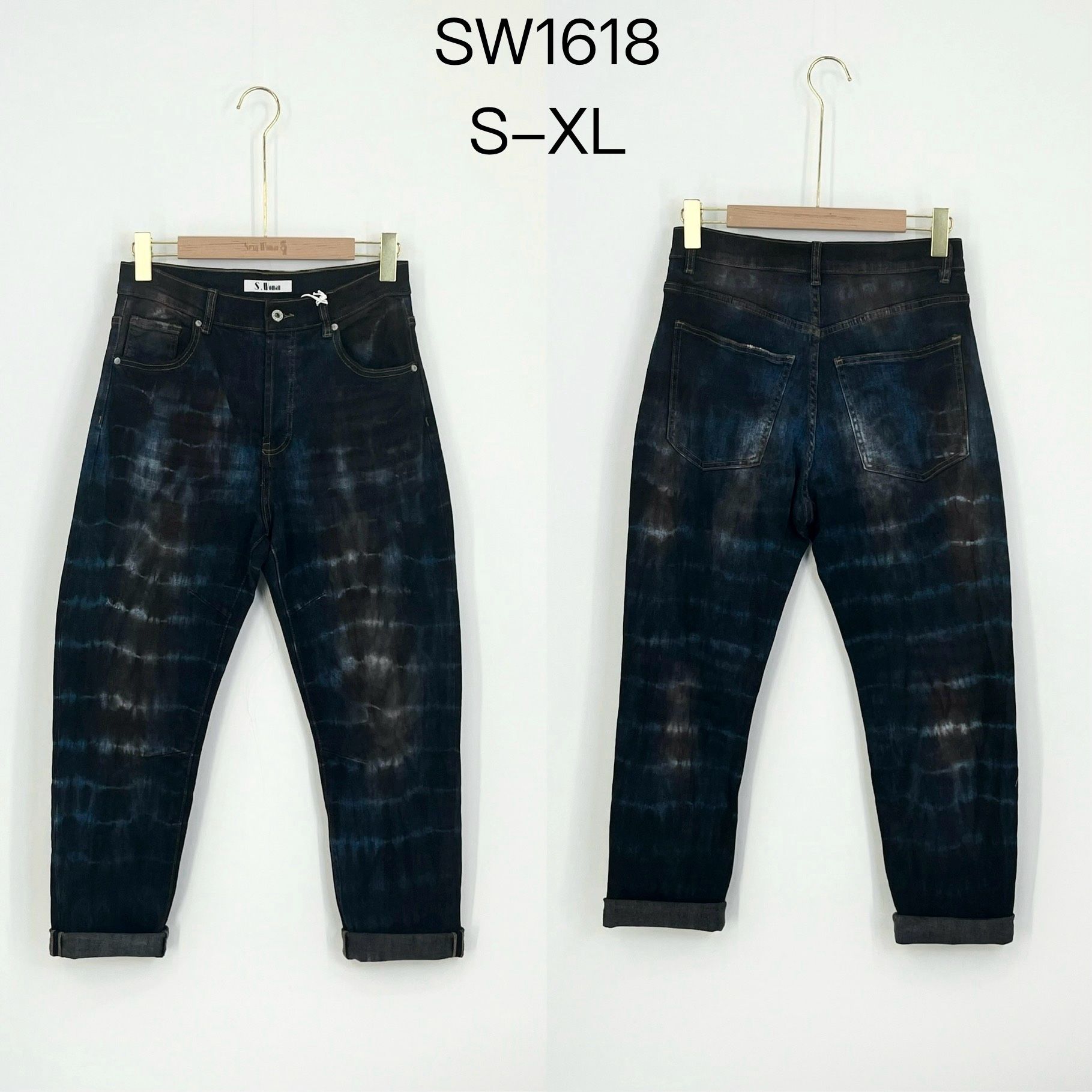 Regular Straight Jeans mit Tie‑Dye