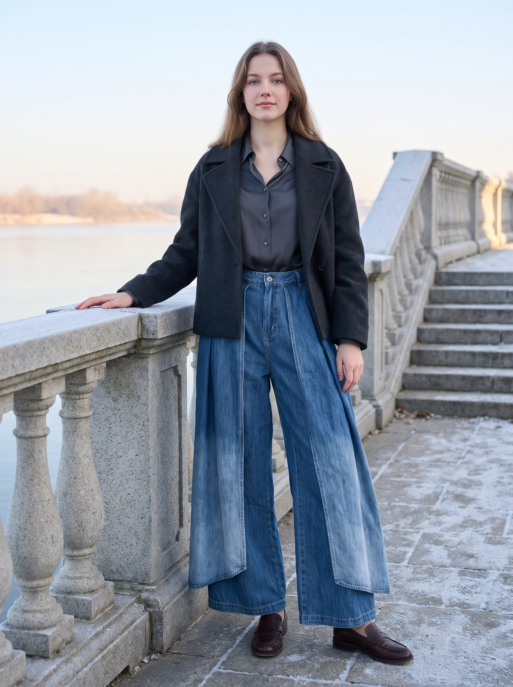 Culotte-Hose mit Falten