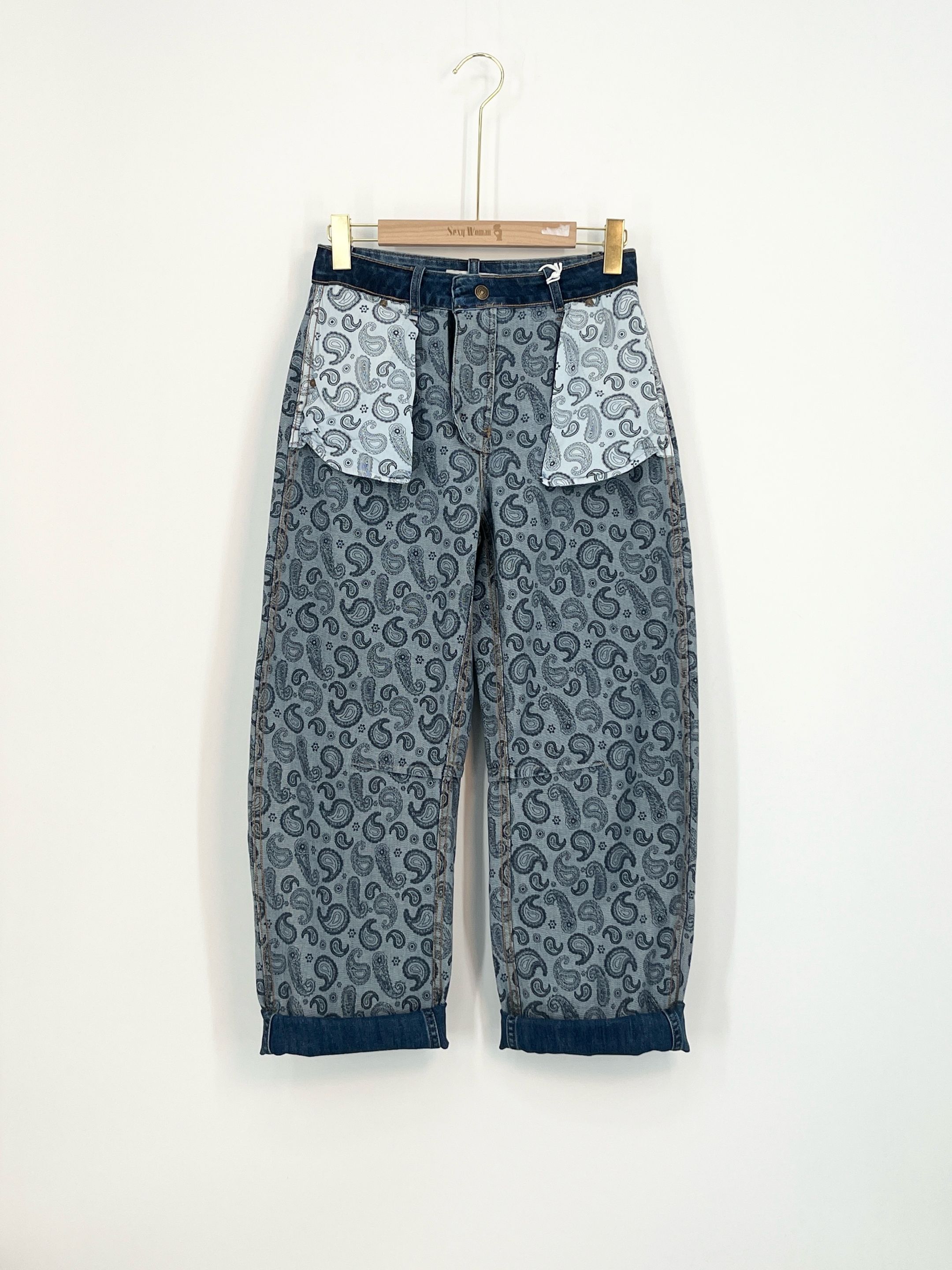Gerade Jeans mit Paisley