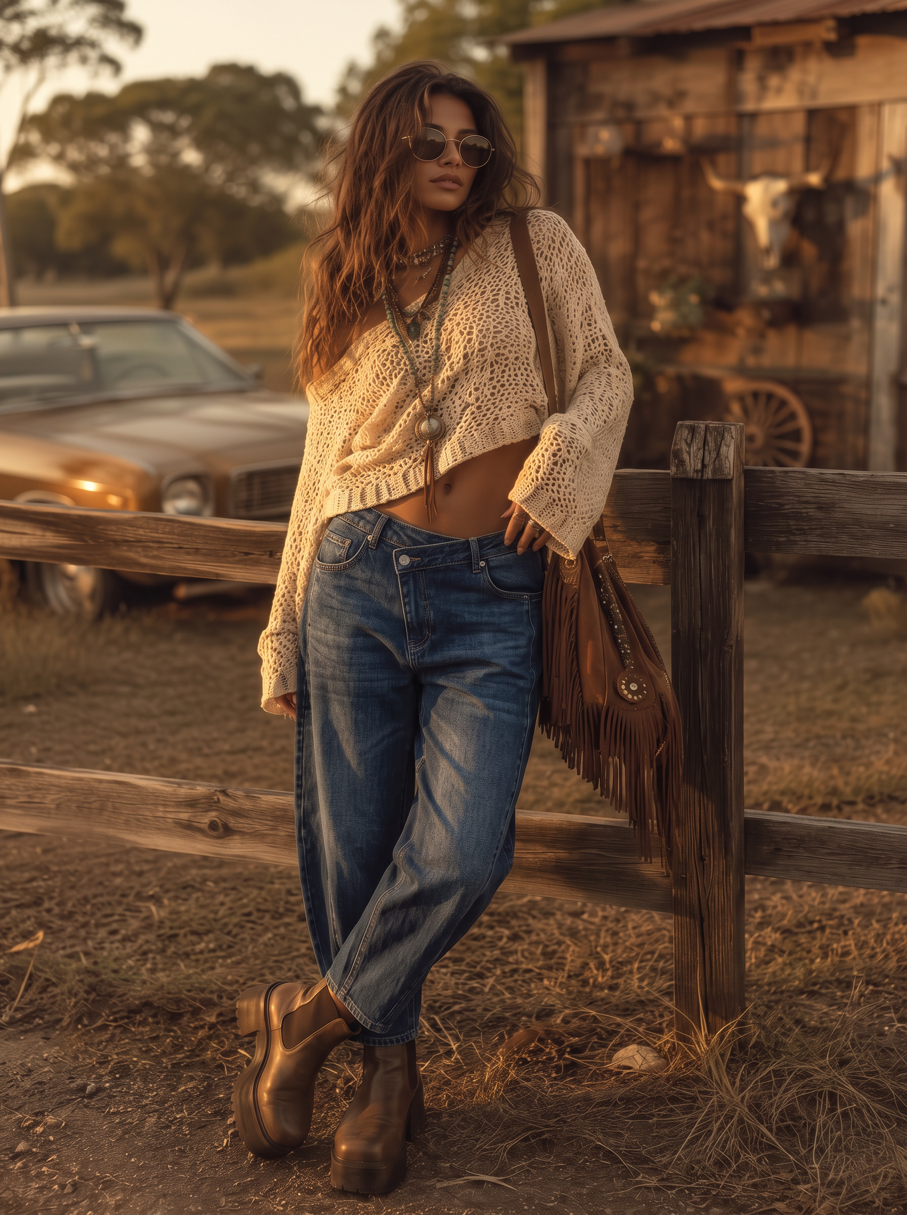 Jeans mit hohem Bund, gerade geschnitten