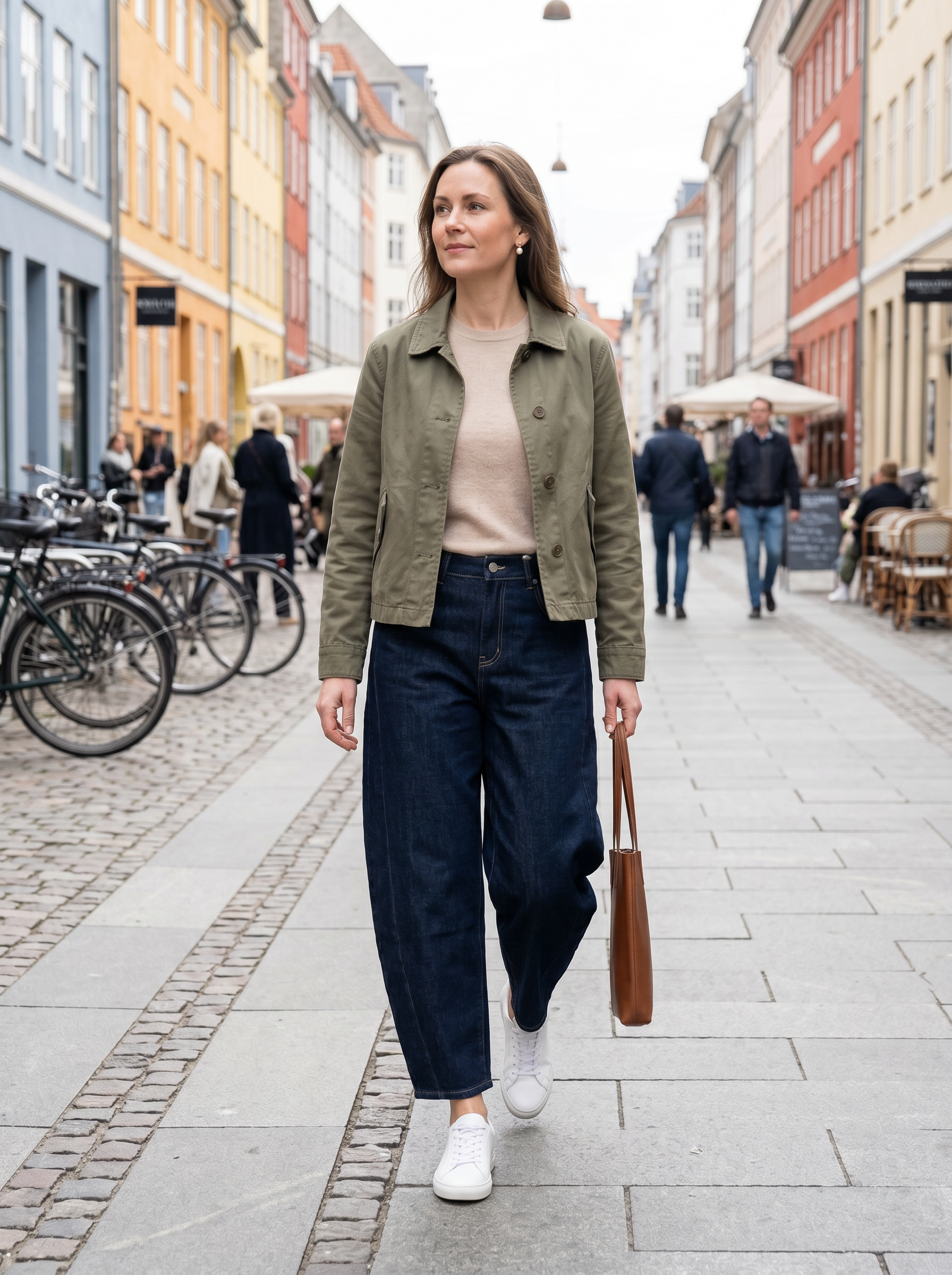 Gerade Knöchellange Hose