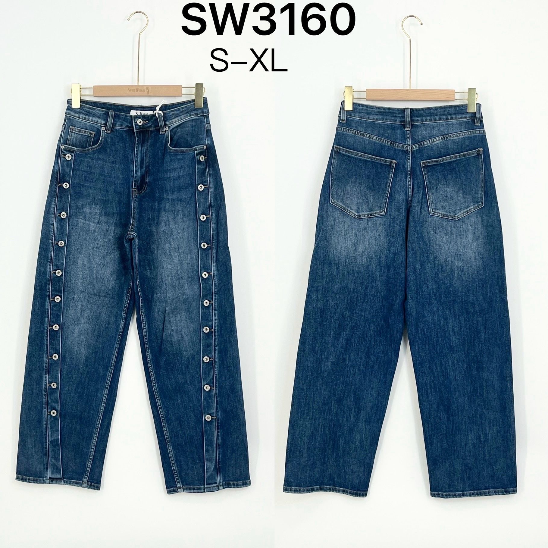 Jeans mit hoher Taille und weitem Bein
