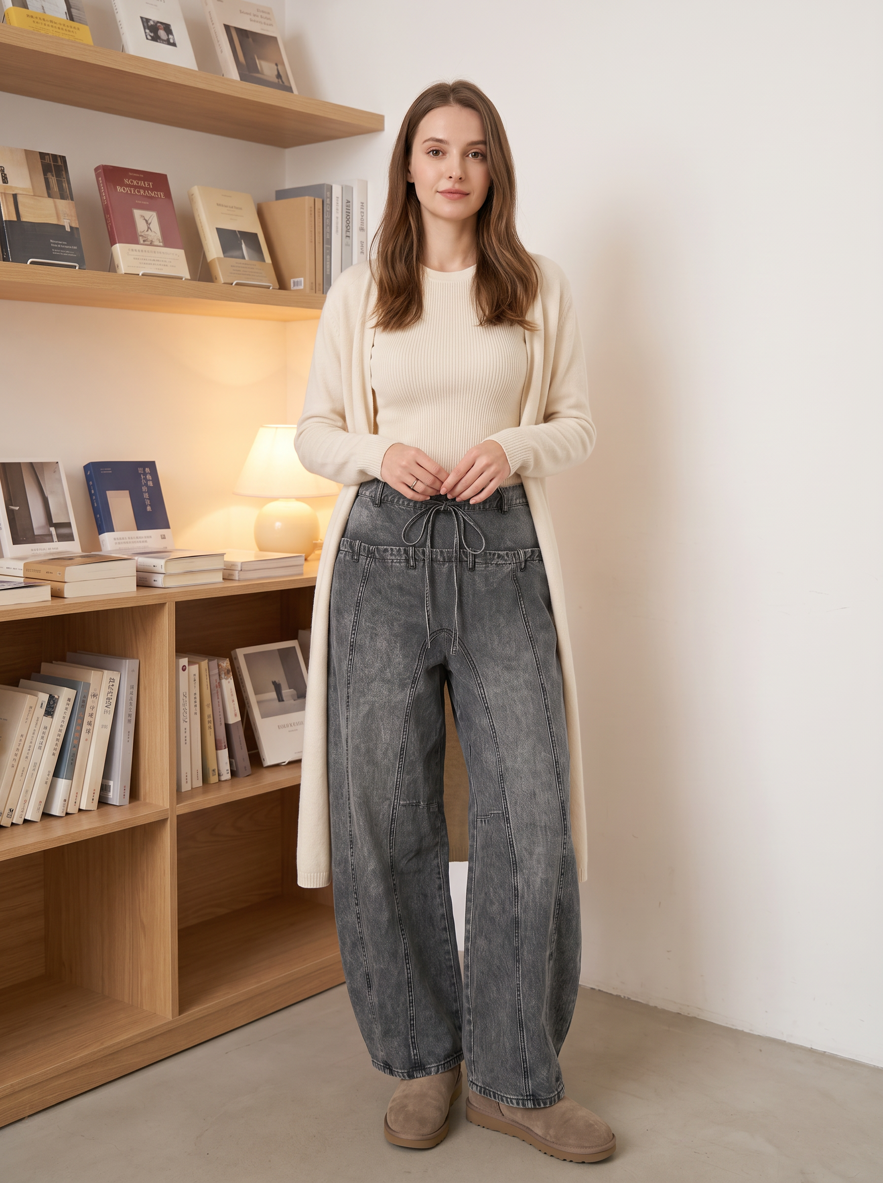 Wide-Leg Hosen mit Gummizug