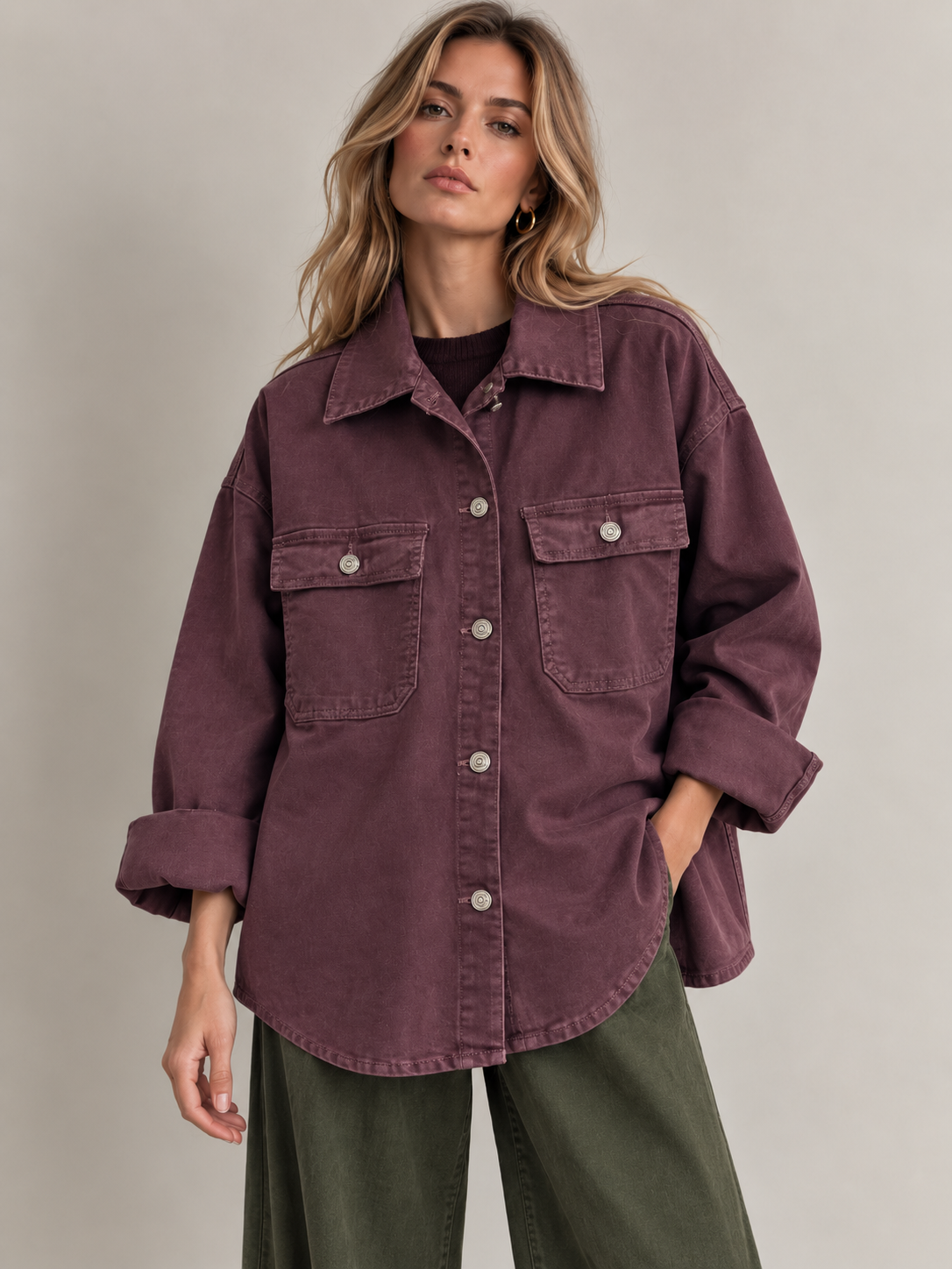 Oversized-Hemd mit Taschen