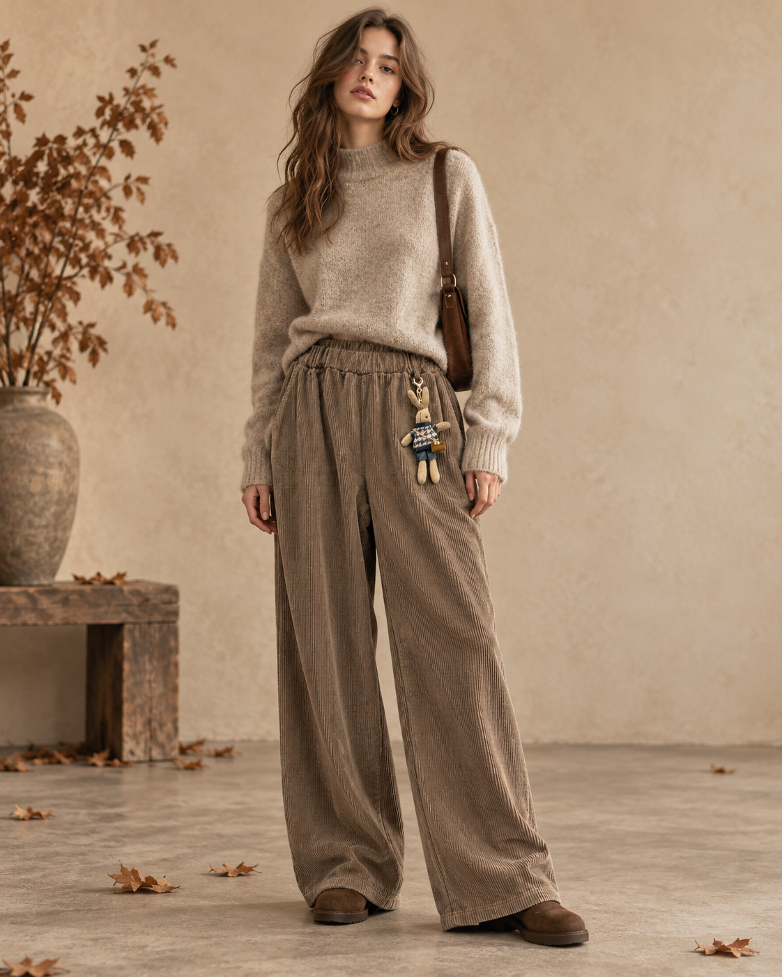 Cordhose mit weitem Bein