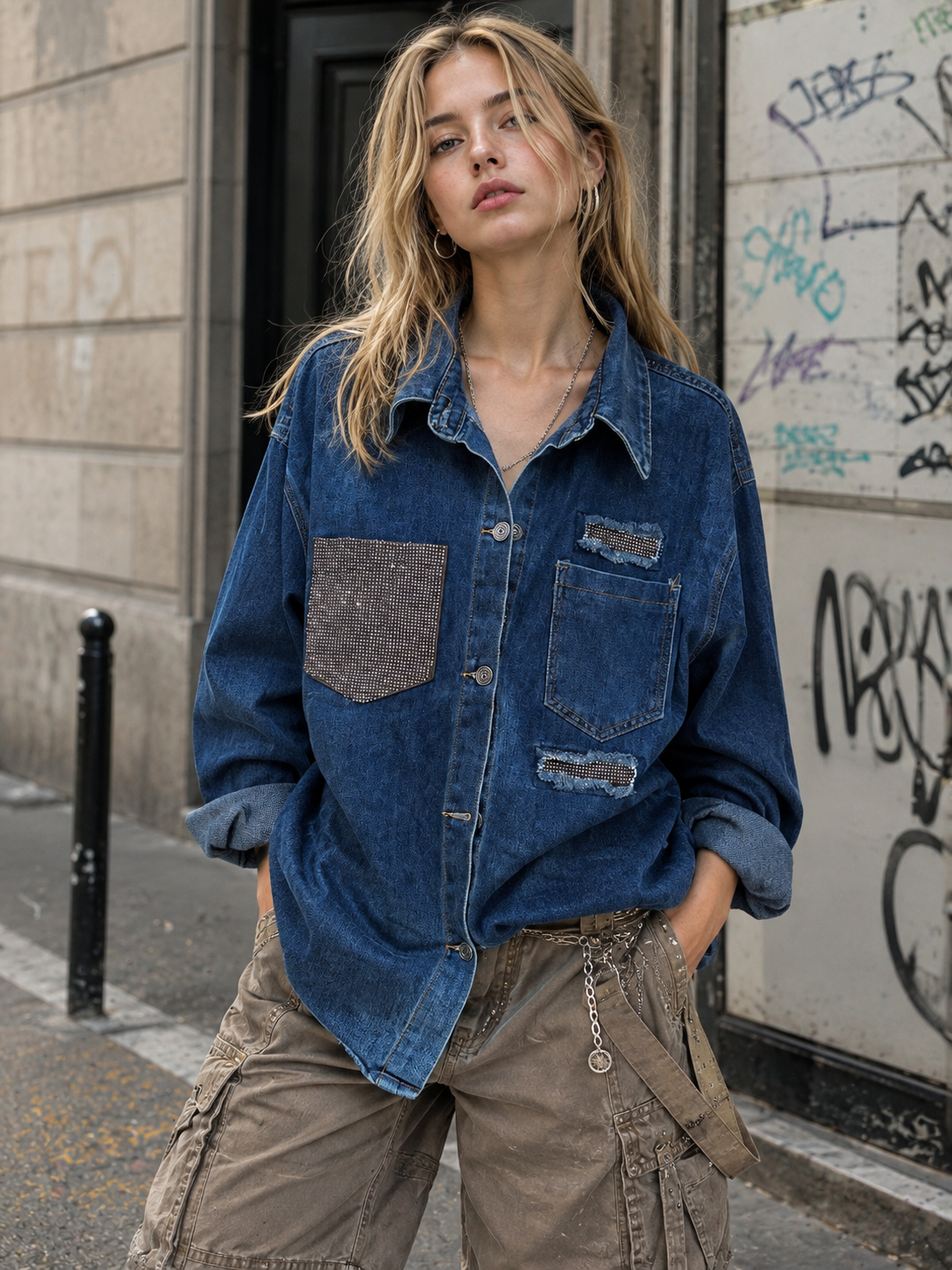 Oversize Denim-Hemdenjacke