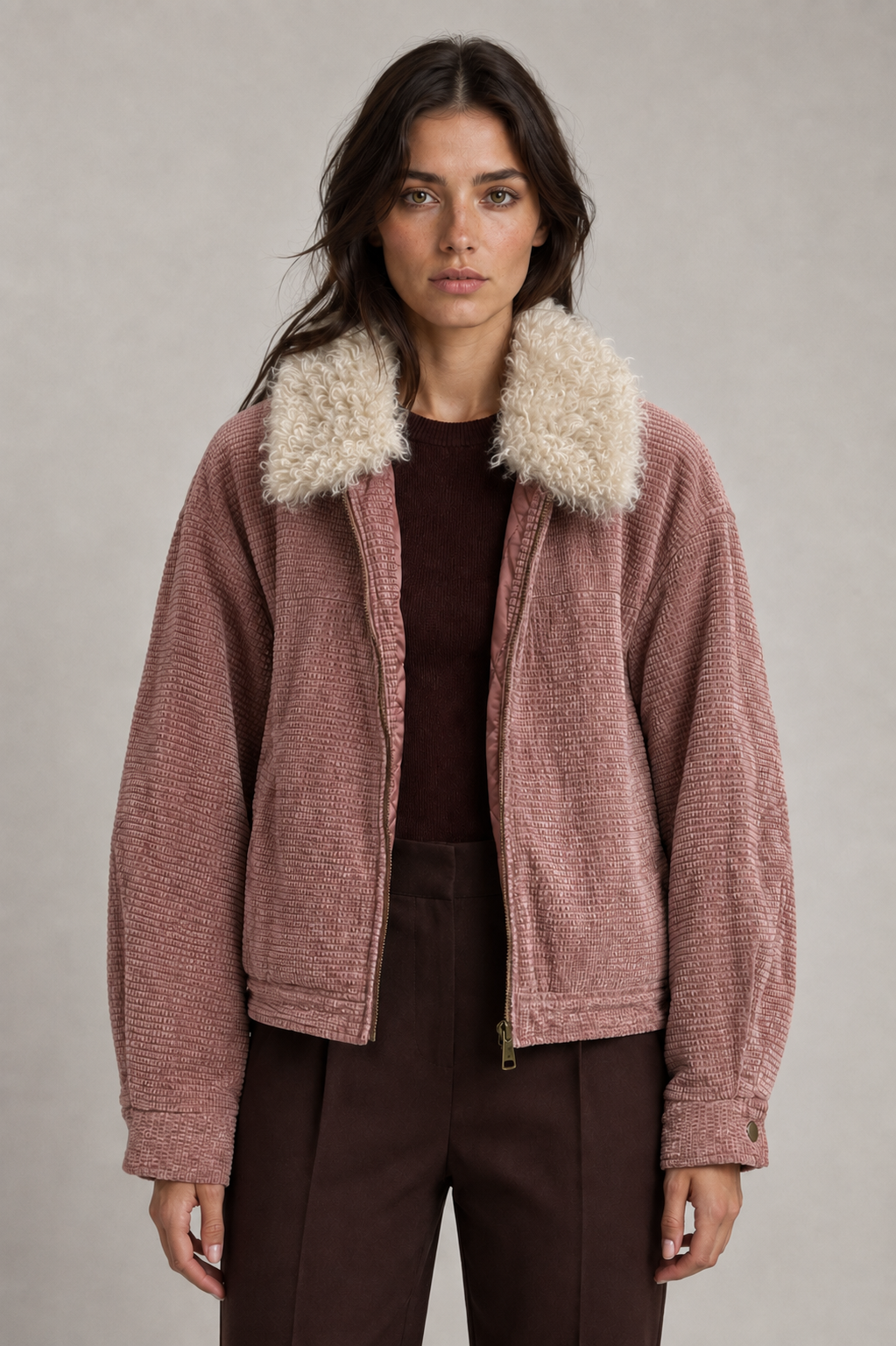 Kurze legere Jacke mit Kragen