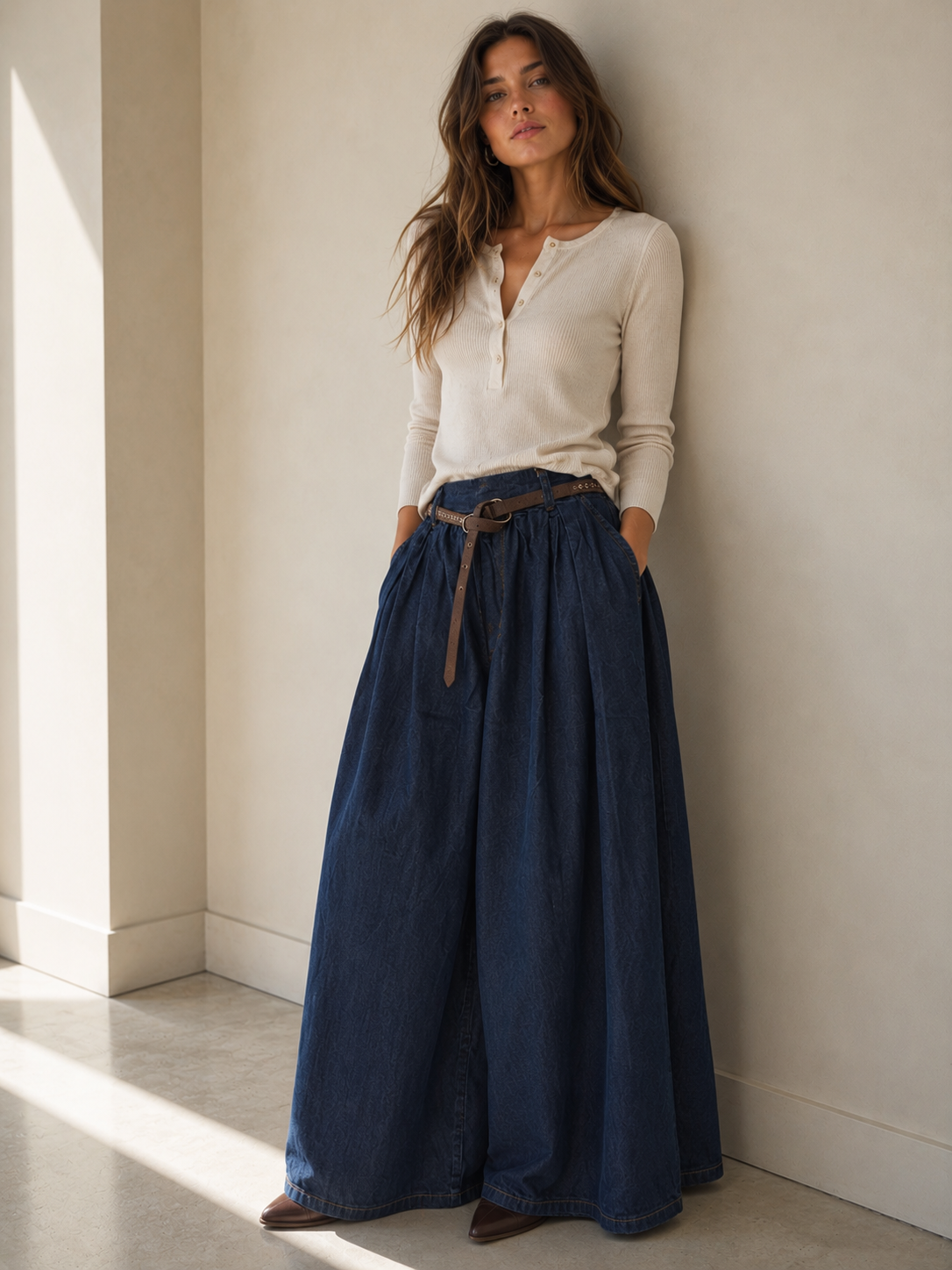 Palazzo-Hose mit Gummibund