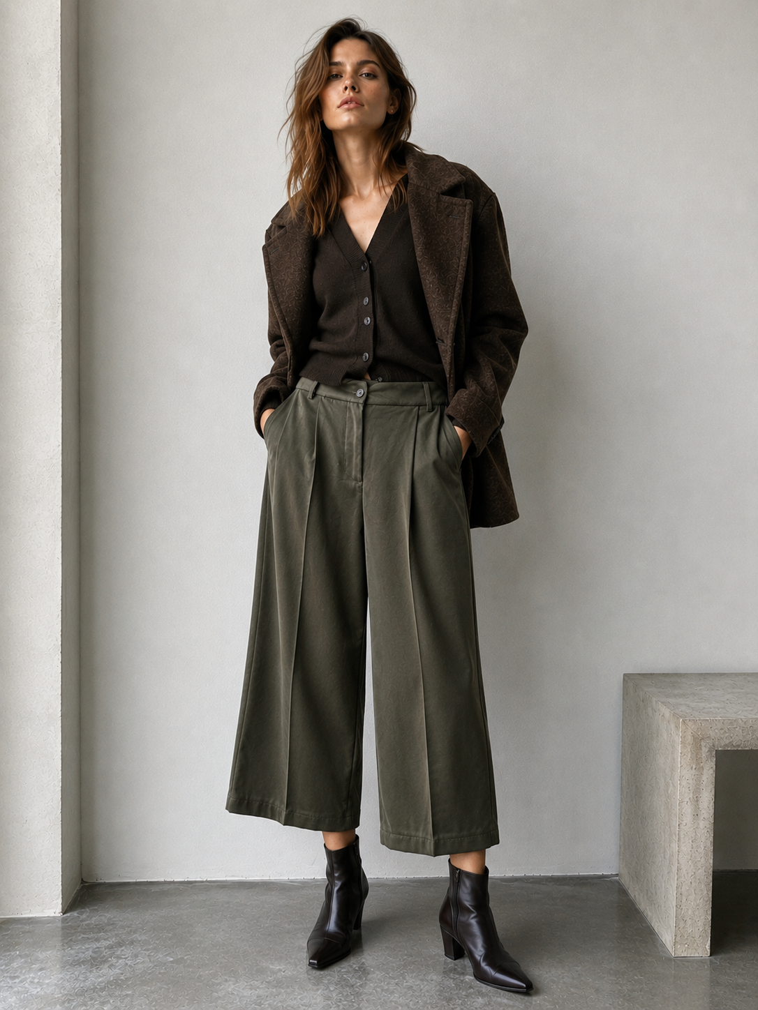 Palazzohose mit hohem Bund