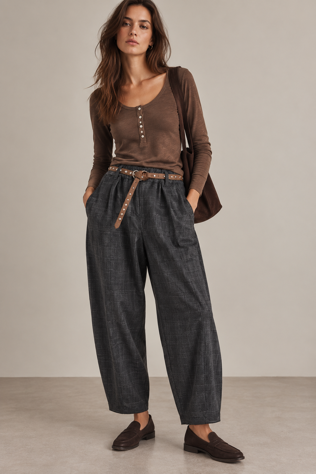 Weite Hose mit Hoher Taille