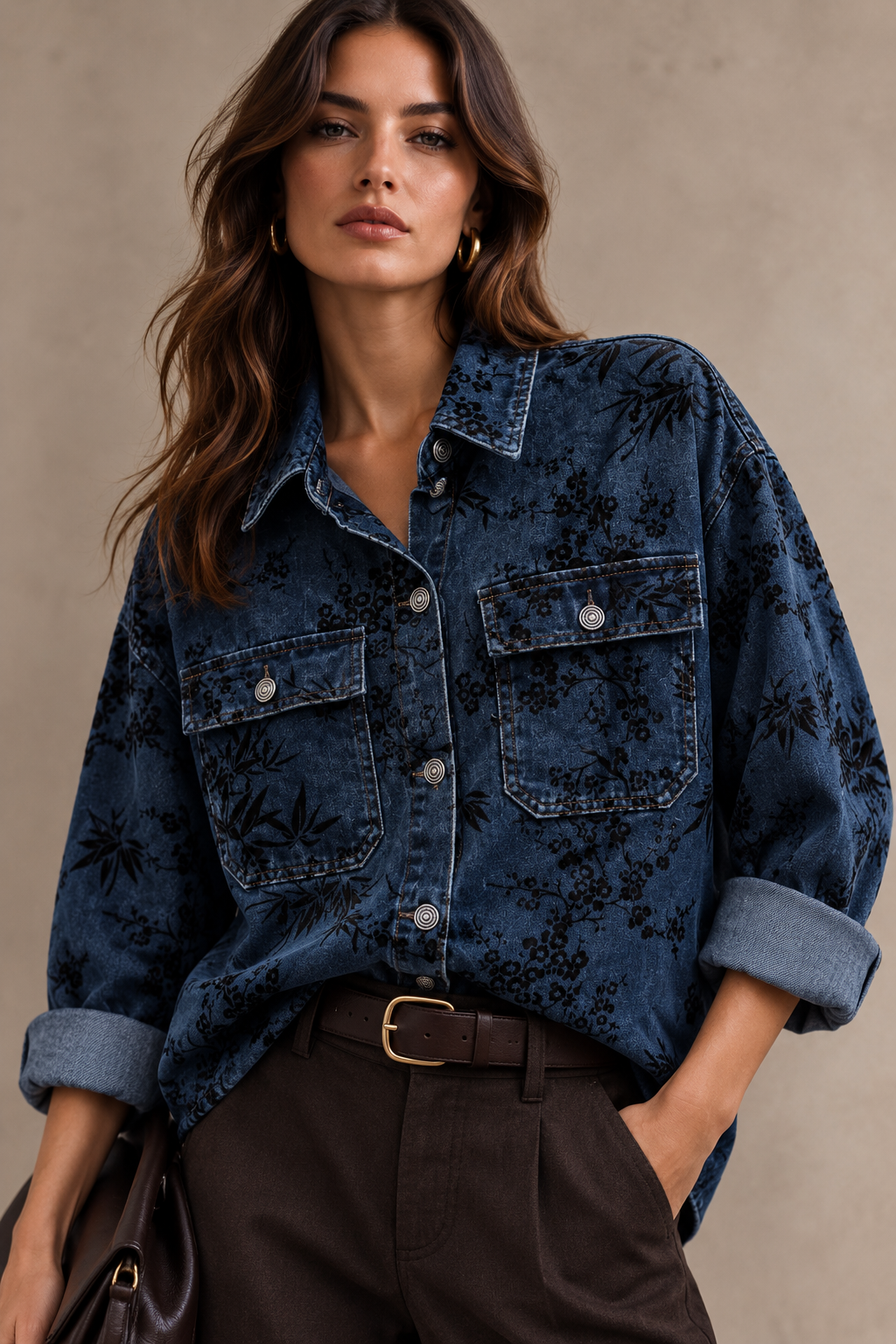 Verlängerte Oversize-Jacke mit Kragen