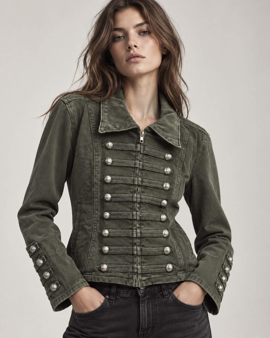 Kurze Military-Chic-Jacke