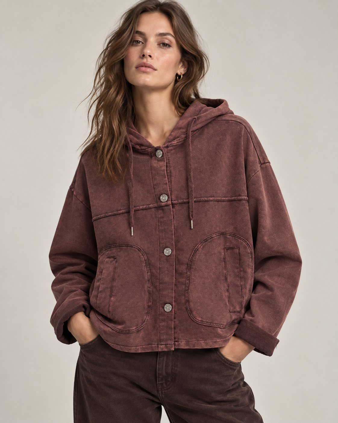 Oversize-Jacke mit Kapuze
