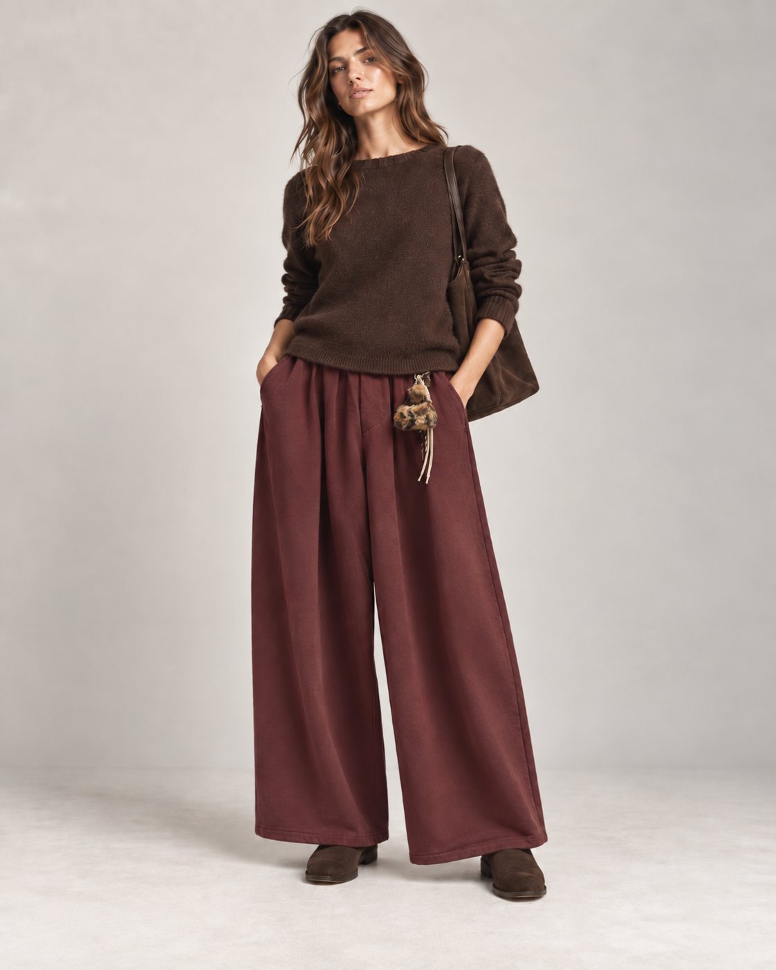 Weite Hosen mit Falten
