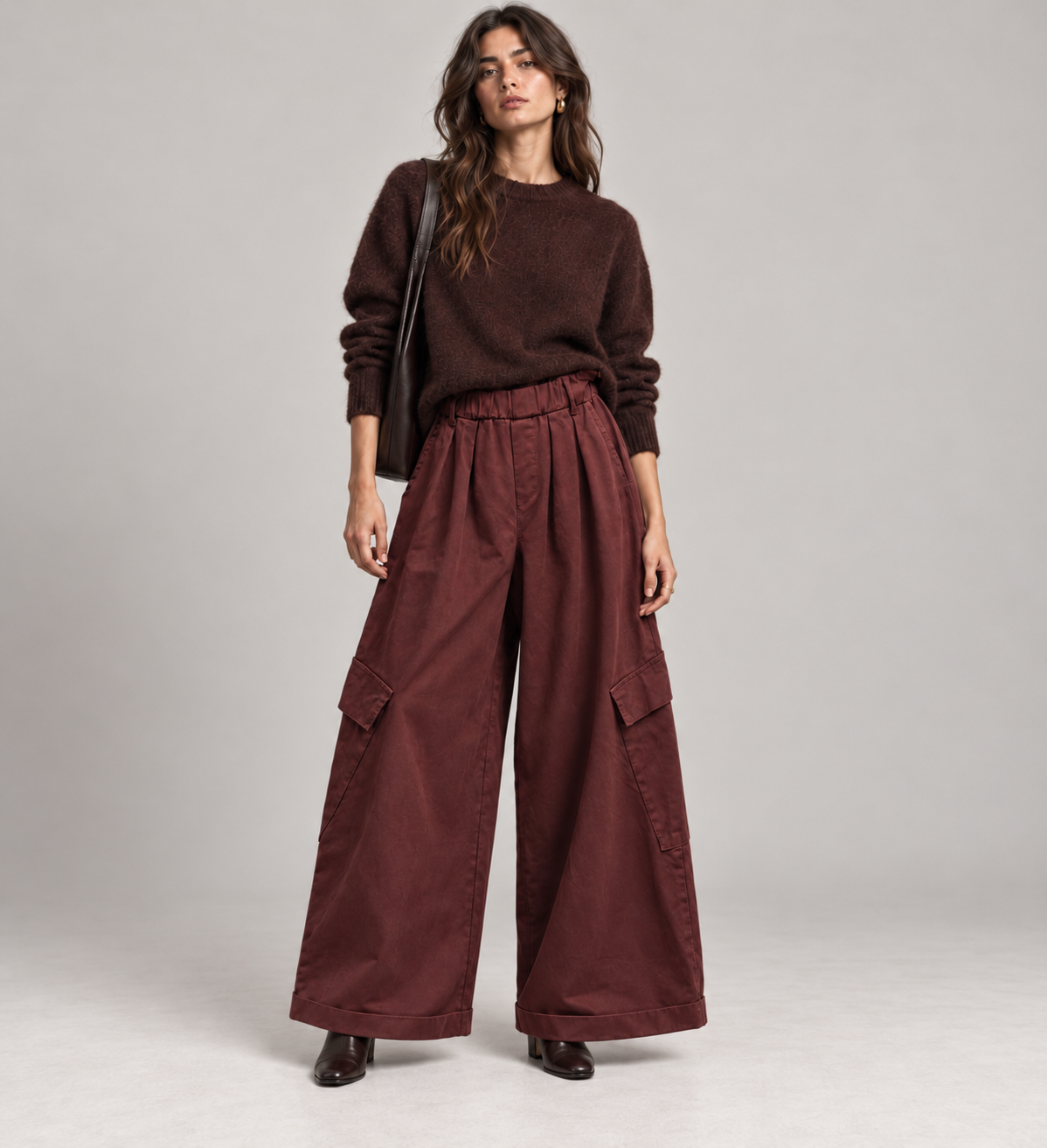 Weit geschnittene Plissee-Hose