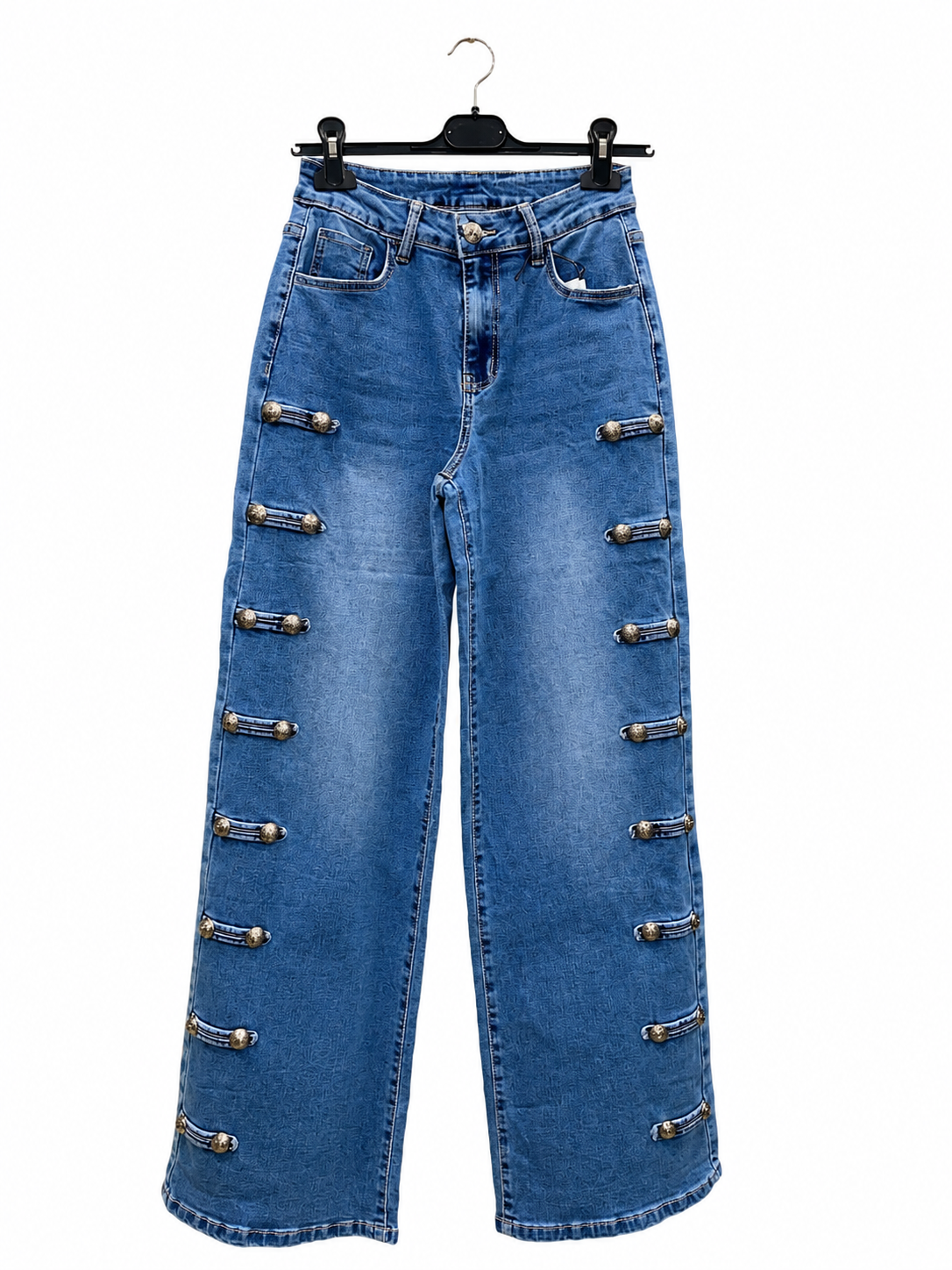 Weit geschnittene Hose mit Knopfdetail