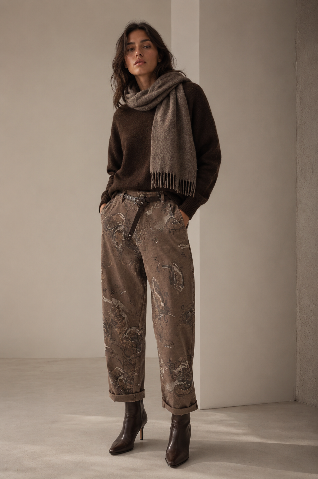 Baggy-Hose mit Print
