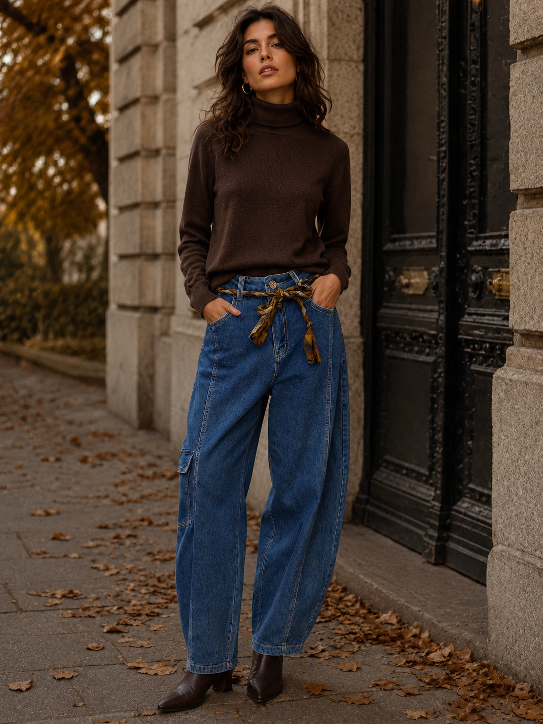 Ballon-Jeans mit hoher Taille