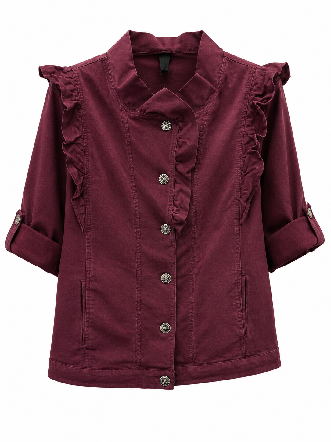 Gerade Jacke mit Volant