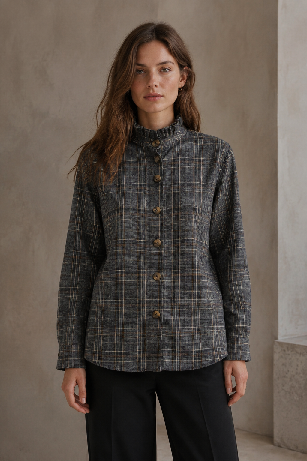 Bluse mit Stehkragen