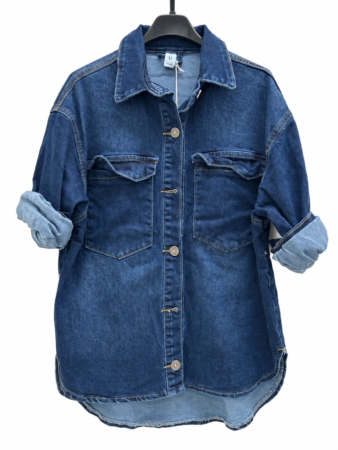 Verlängertes Oversize-Denimhemd
