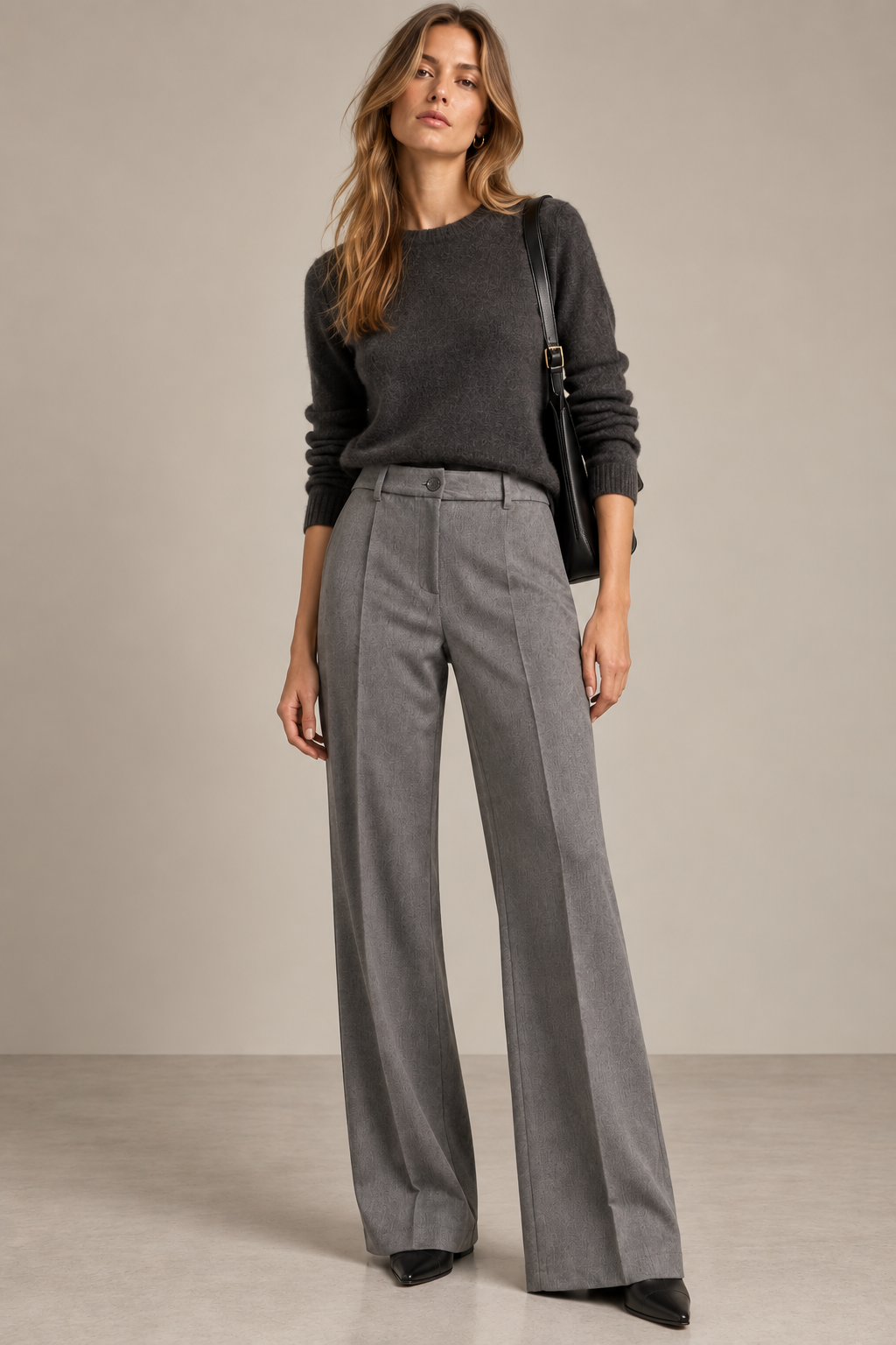 Hochgeschnittene Wide-Leg-Hose