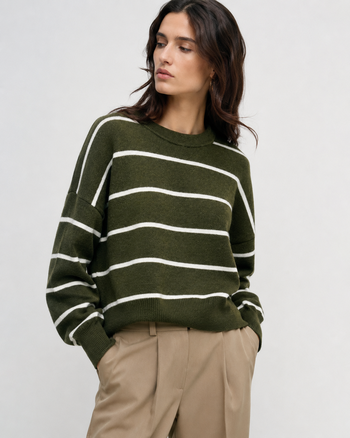 Lockerer gestreifter Pullover