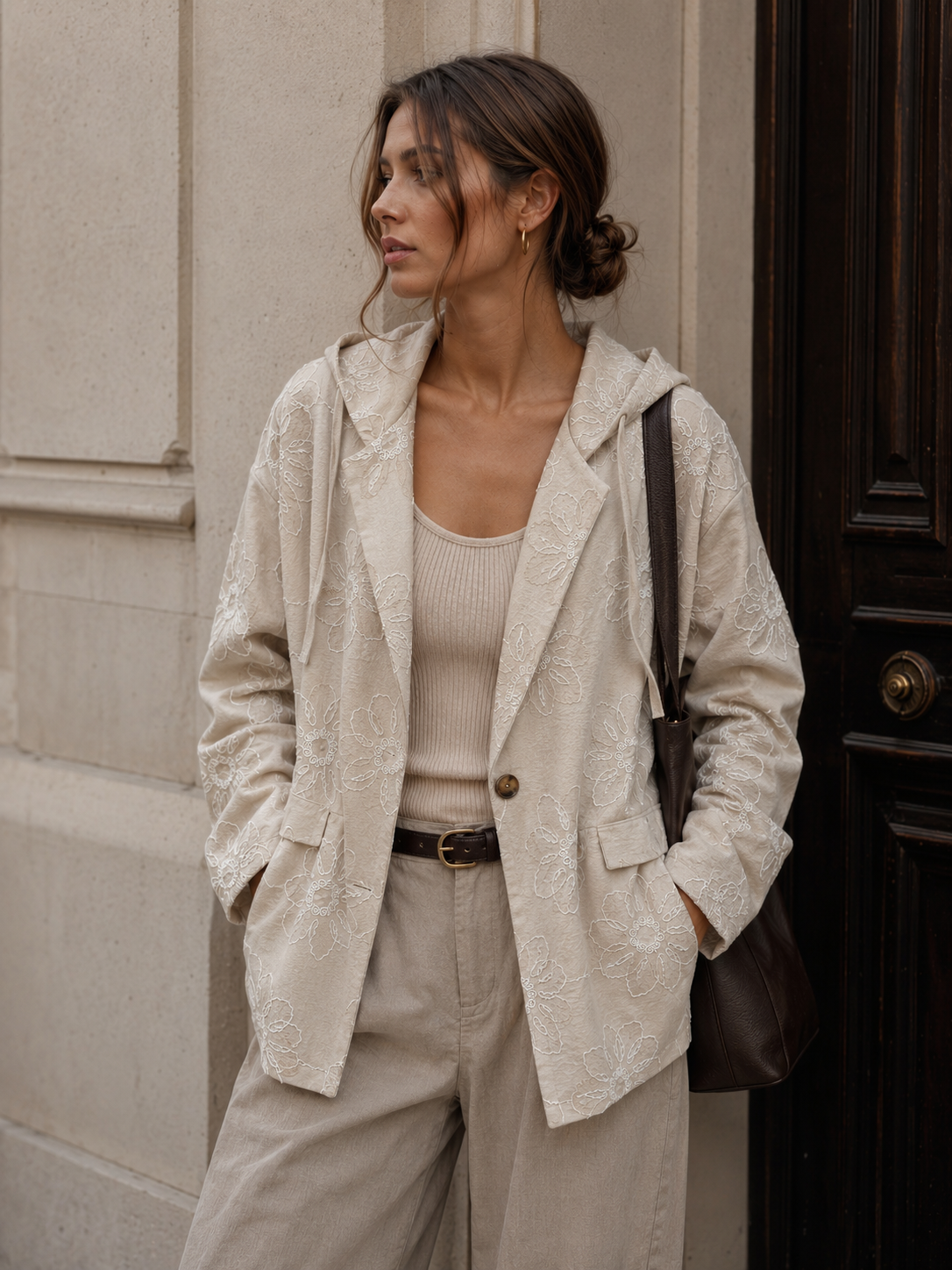 Gerade Jacke mit Kapuze