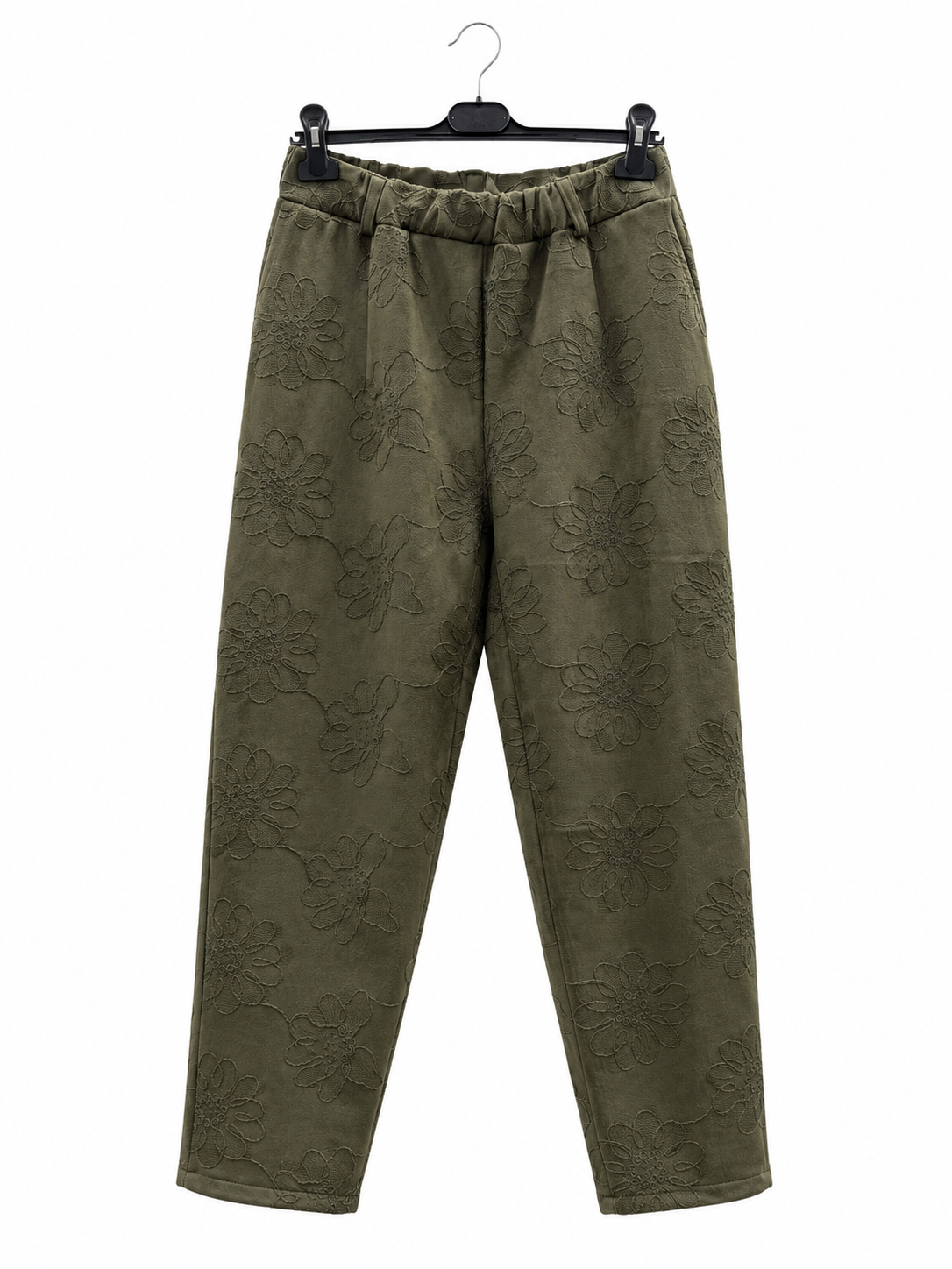 Locker geschnittene Hose mit Stickerei