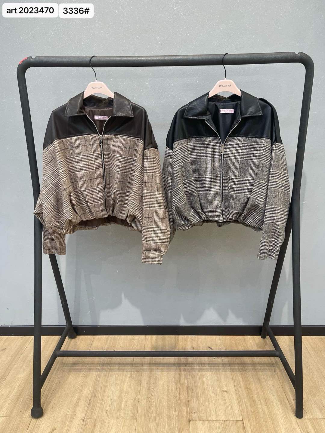 Oversize Cropped-Jacke mit Hemdkragen