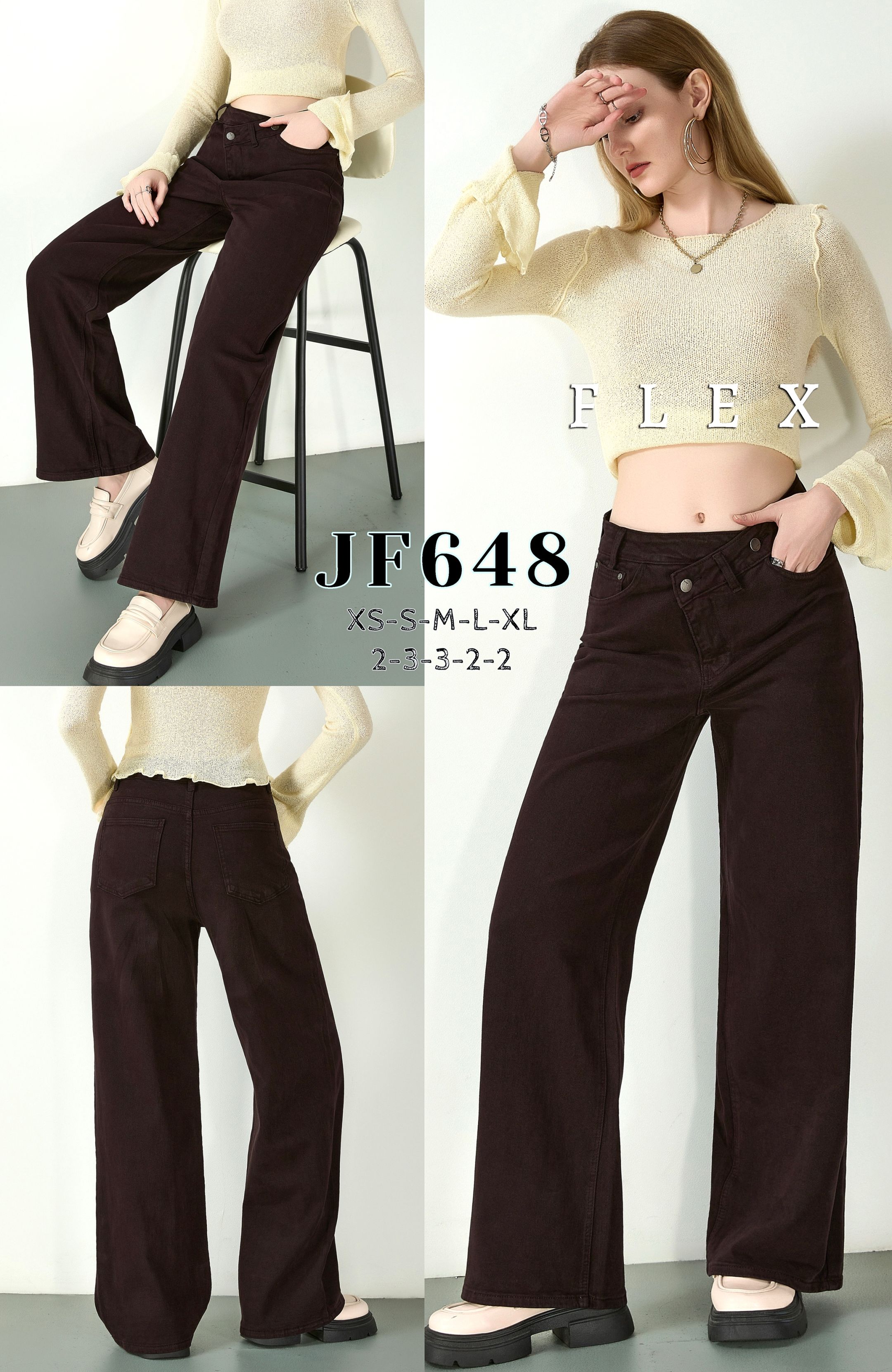 High‑Waist Flare‑Hose mit Taschen