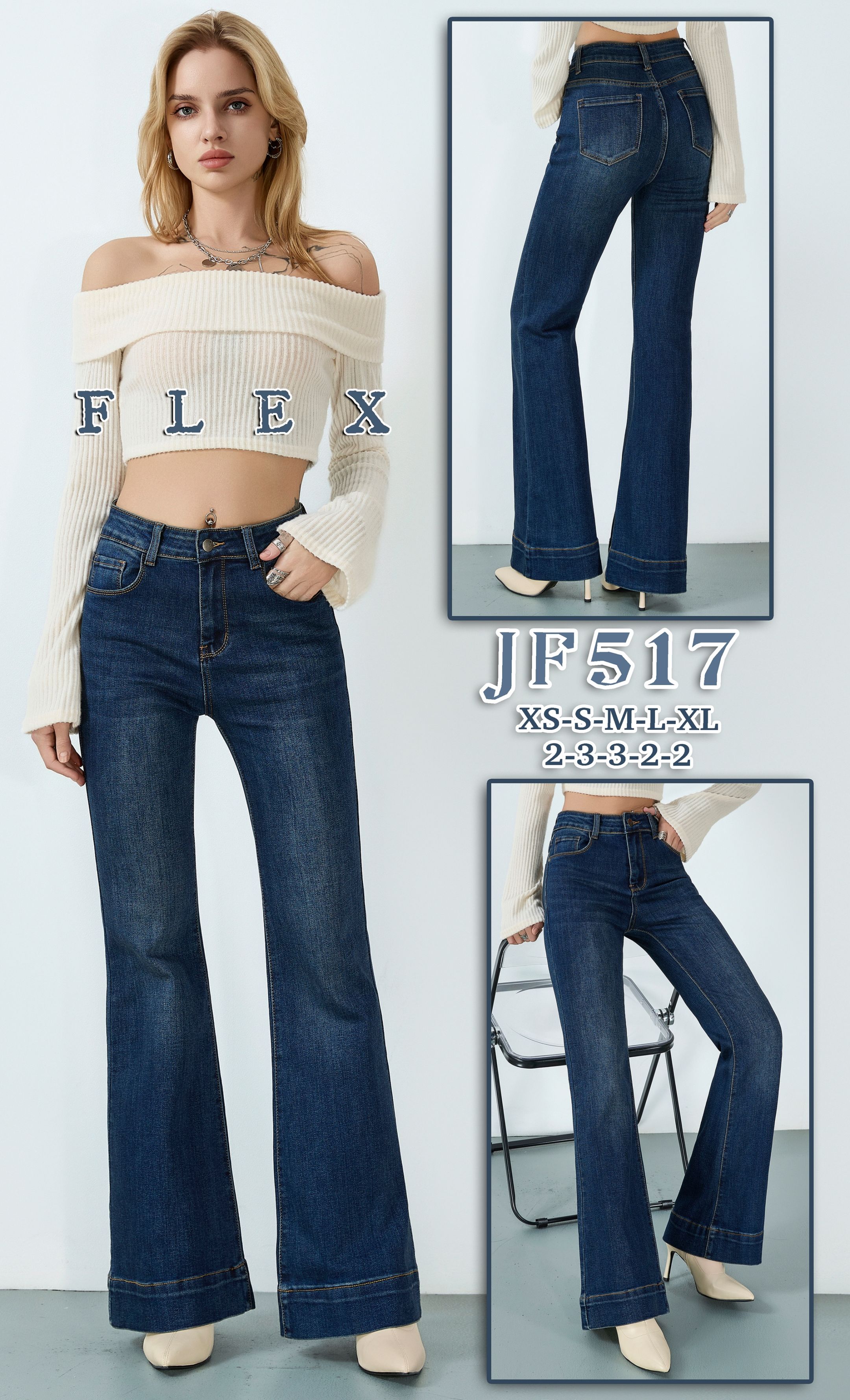 Jeans mit hoher Taille und Schlag